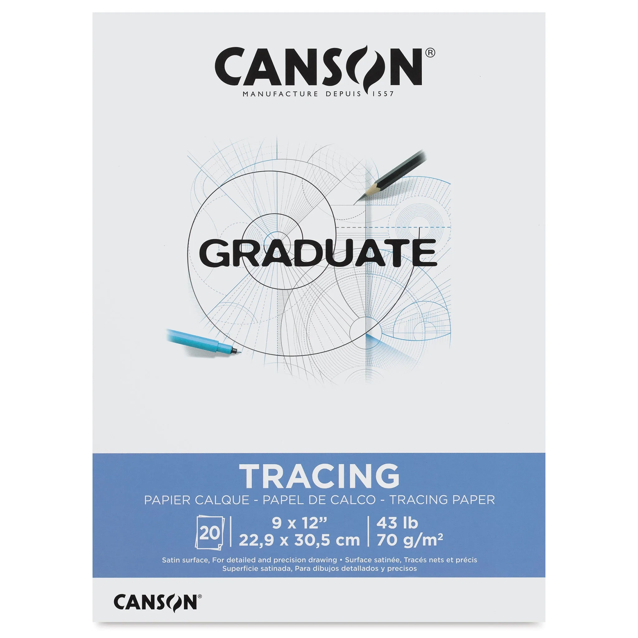 Canson Graduate Tracing Pad 9 X 12 20 Sheets Utrecht Art 