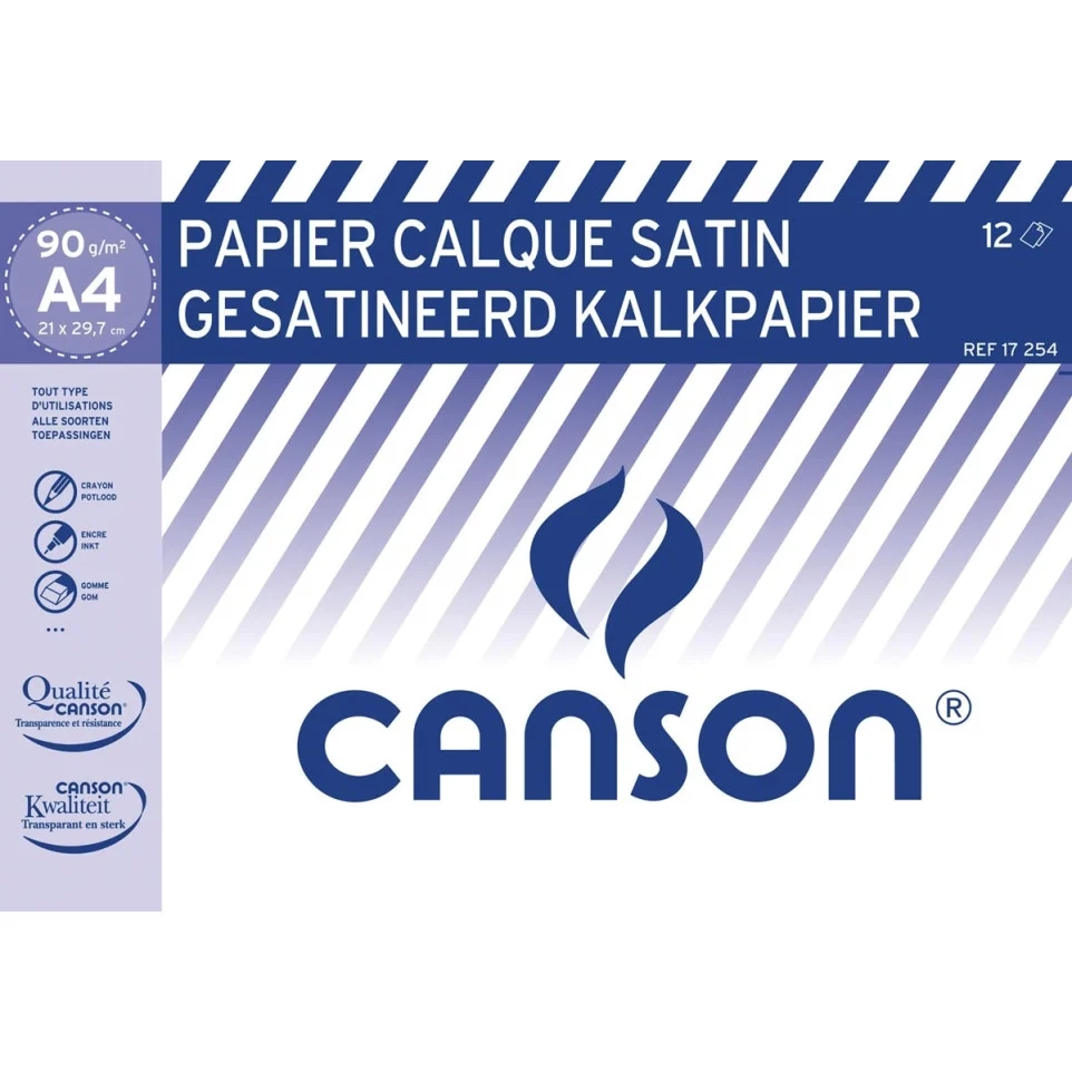 Canson Papier Calque Ft 21 X 29 7 Cm A4 tui De 12 Feuilles