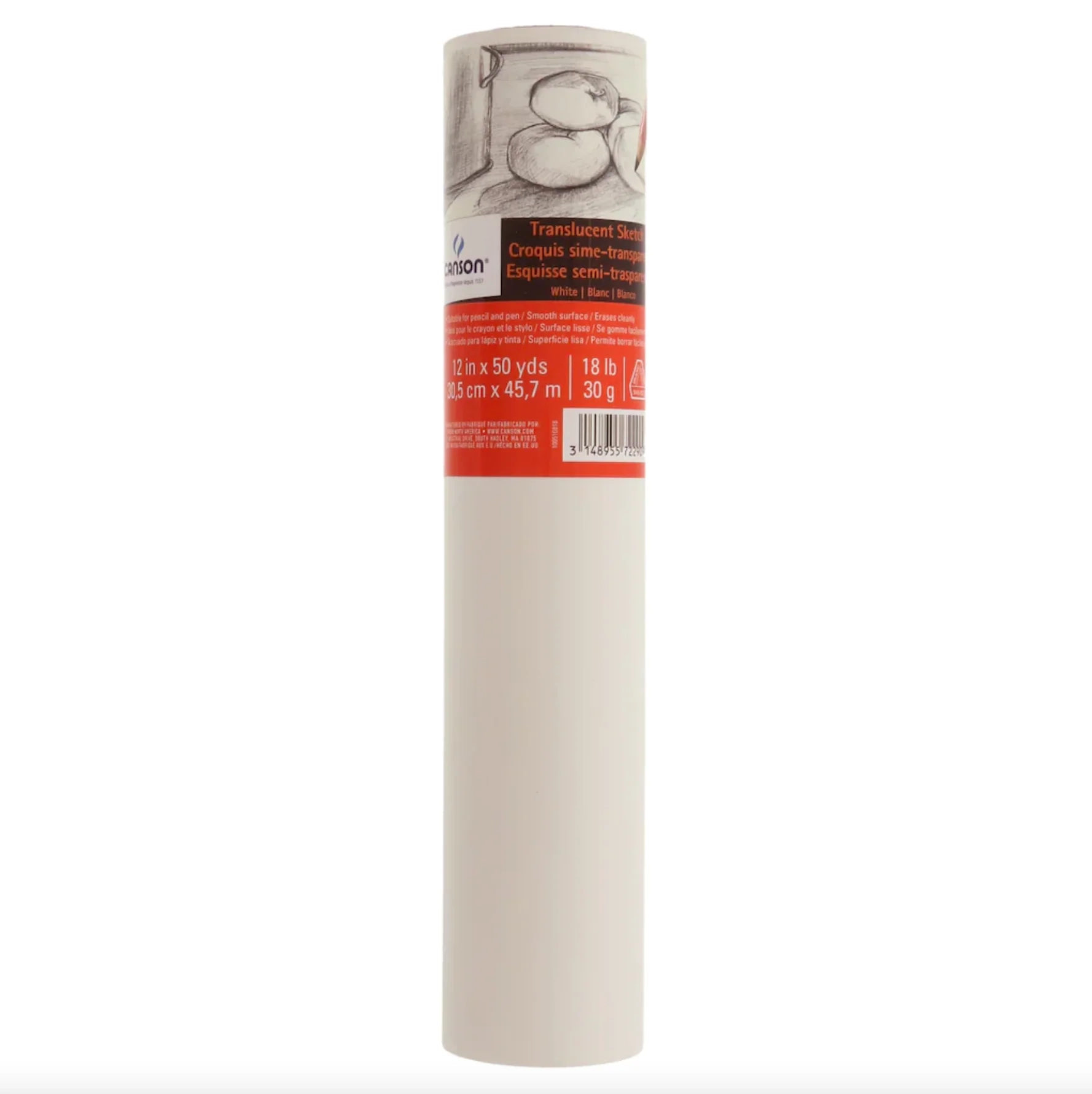Canson Sketching And Tracing Paper Rolls 12 Inches X 50 Yards 