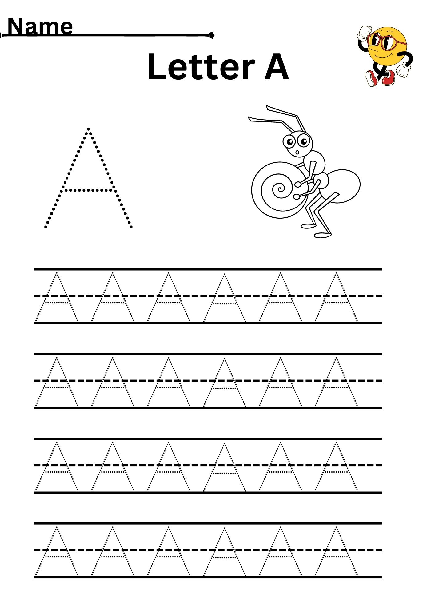 Tracing Big Letters Worksheets