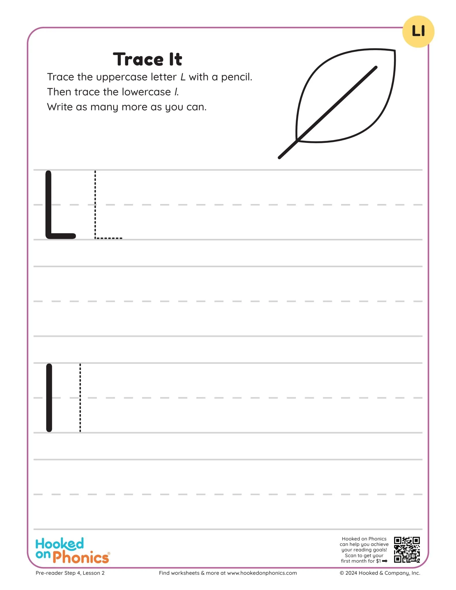 Capital Letter L Tracing Worksheets
