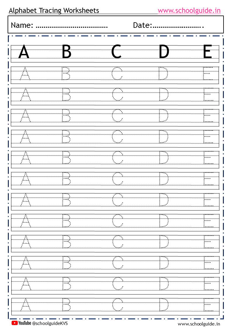 Capital Letters Tracing Worksheets For Kids