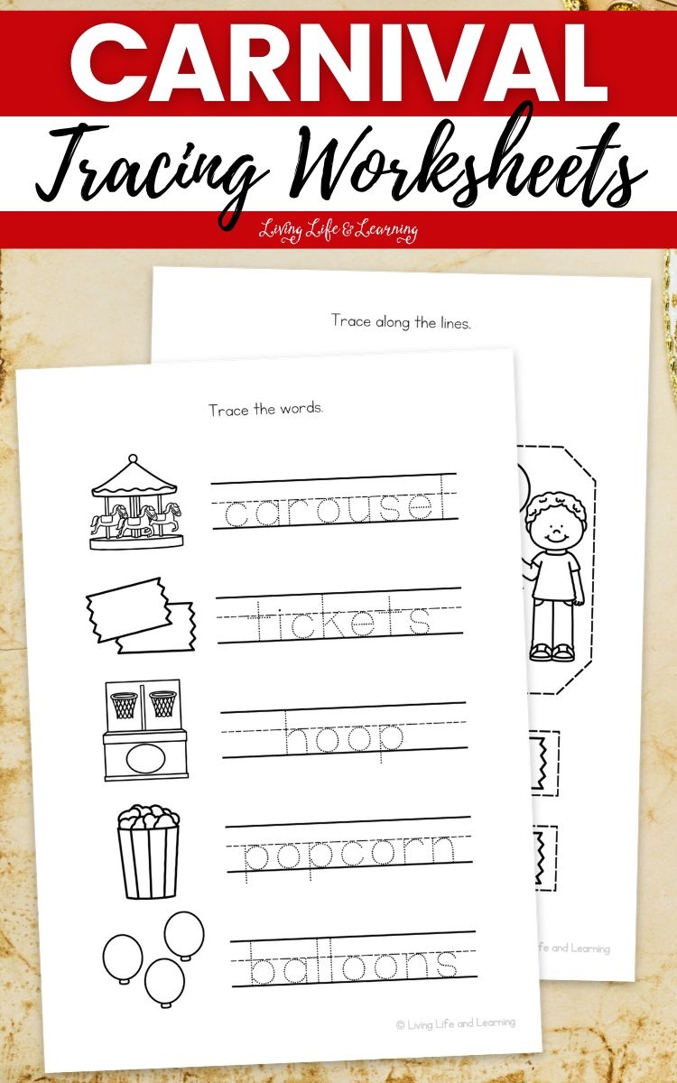 Circus Tracing Worksheets