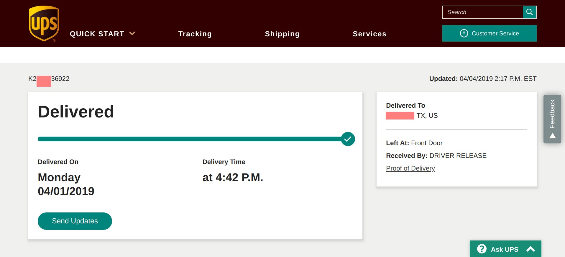 Carrier Is Not Detected For Some UPS Tracking Numbers Issue 26 