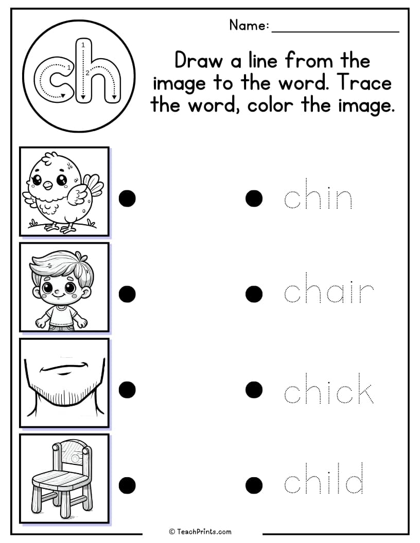Ch Worksheets Free PDF Printables Teach Prints