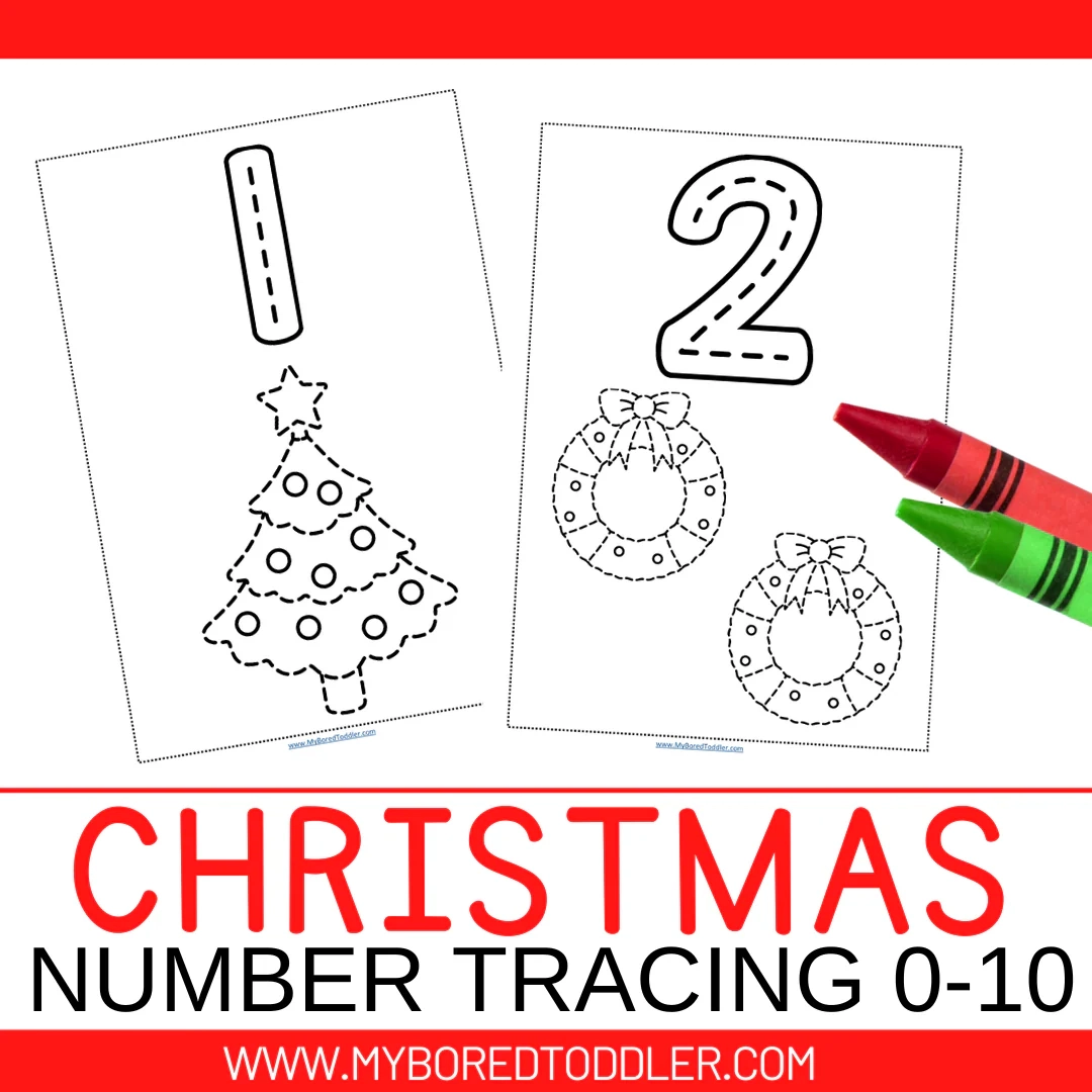 Christmas Number Tracing Sheets 0 10 Black And White