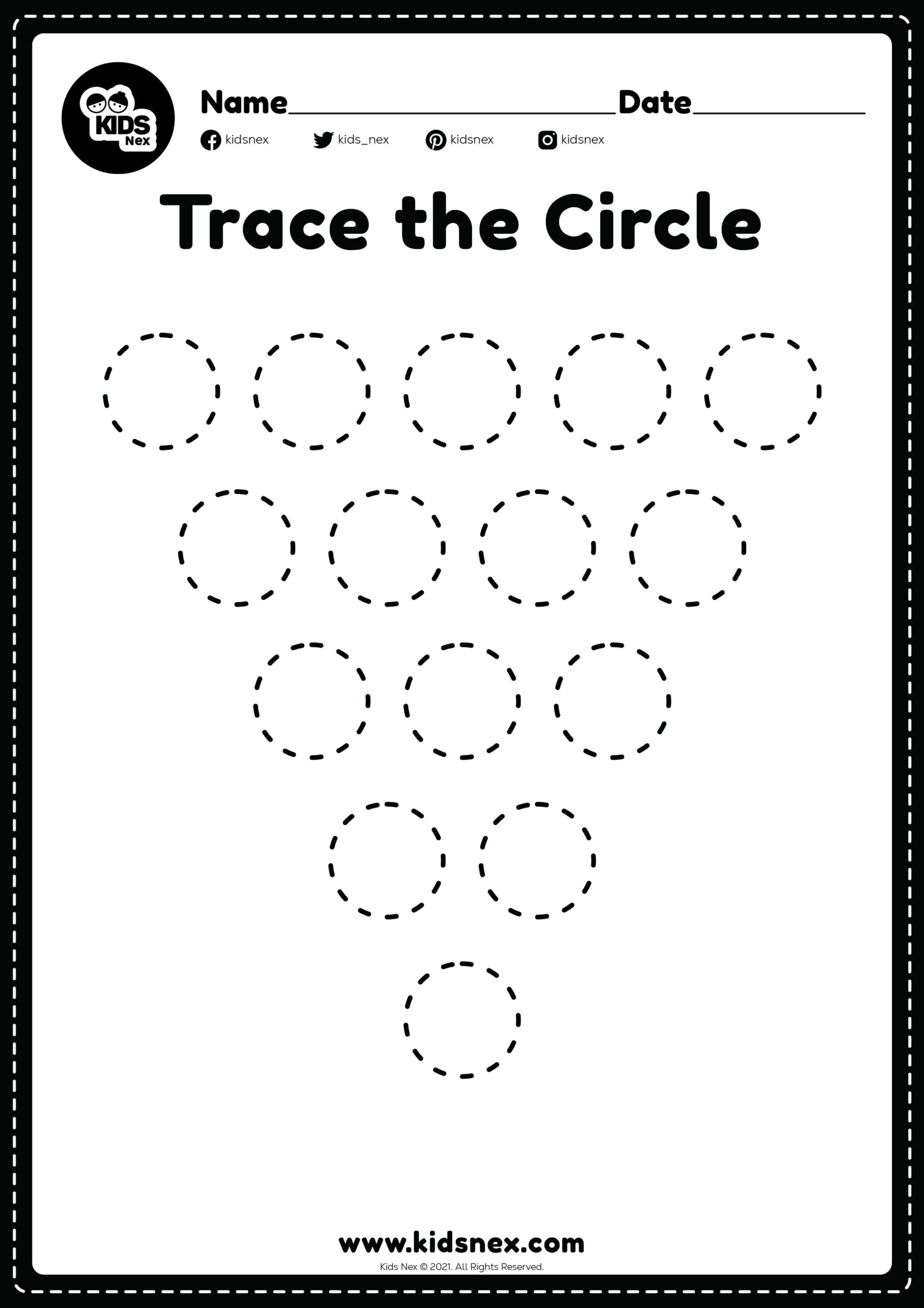 Circles Tracing Worksheet Free Printable KidsNex