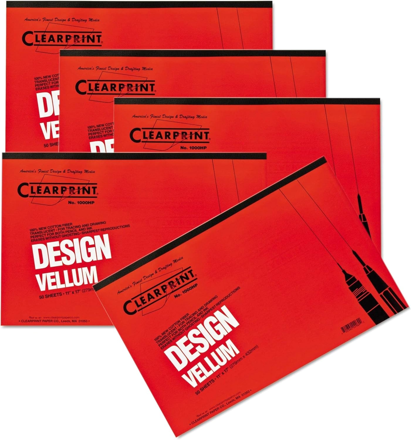Clearprint 1000H Vellum Pad 11 x17 100 Cotton Tracing Paper 