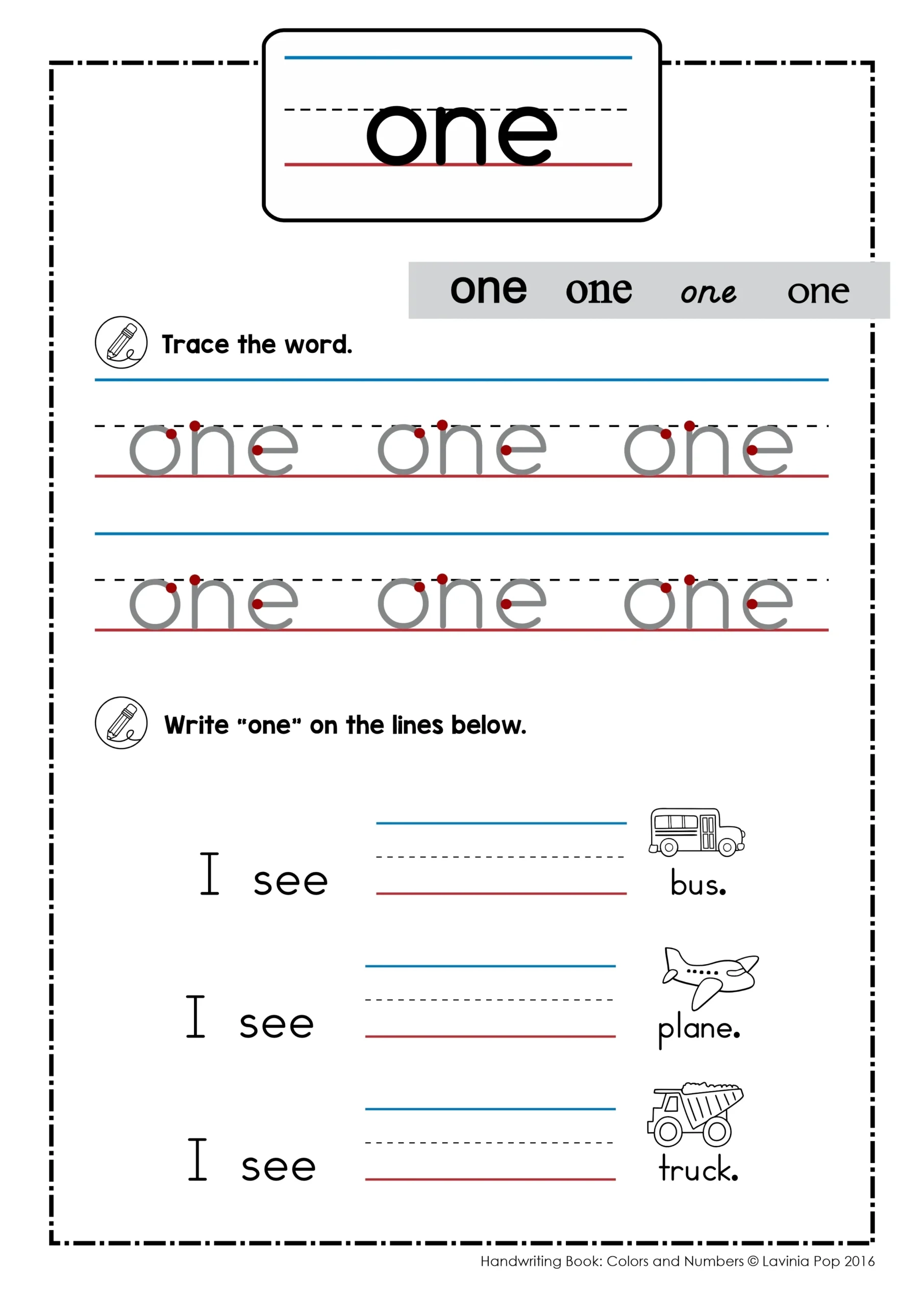 Handwriting Tracing Word Worksheets