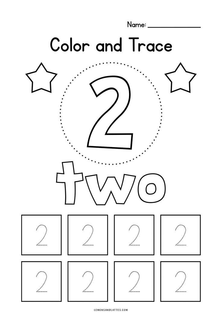 Color And Trace The Number 2