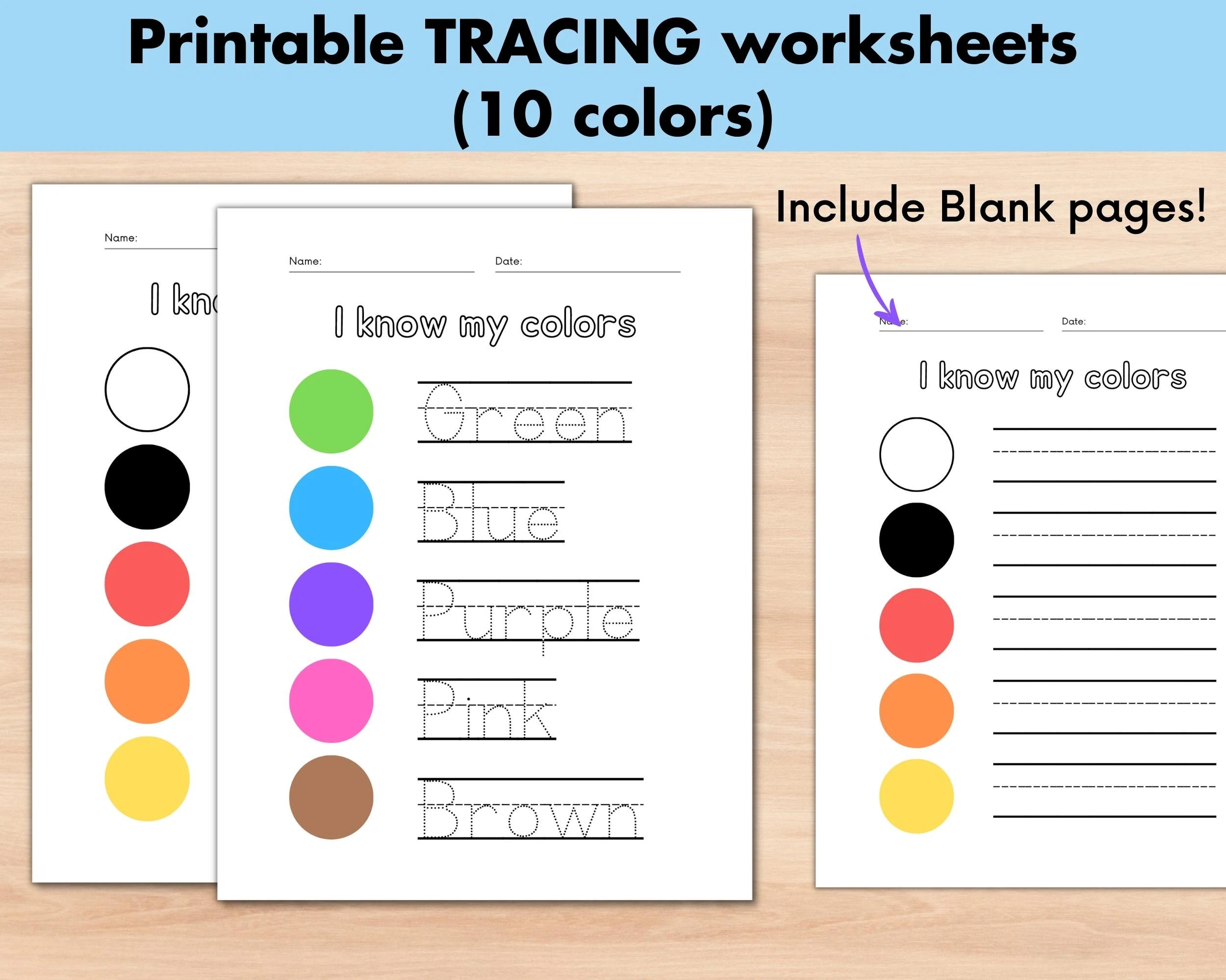 Color Tracing Spelling Preschool Worksheets fun Educational 