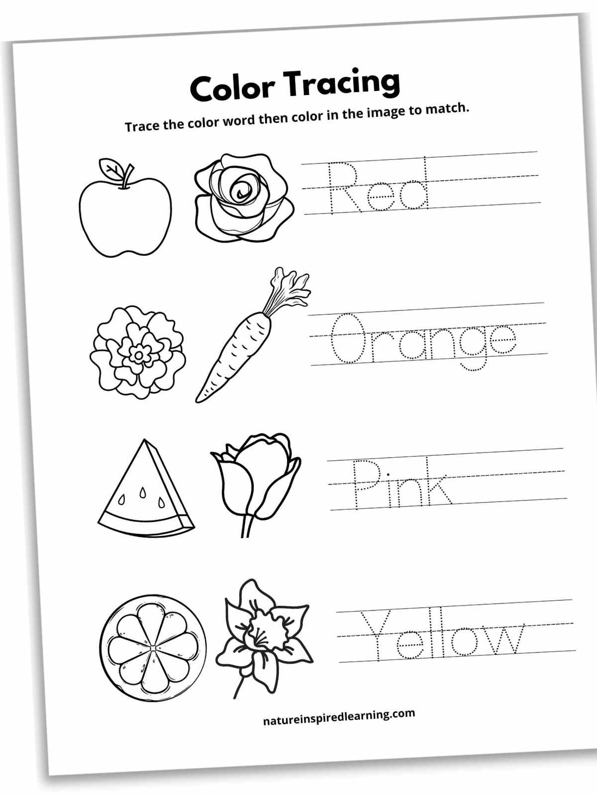 Orange Tracing Worksheet