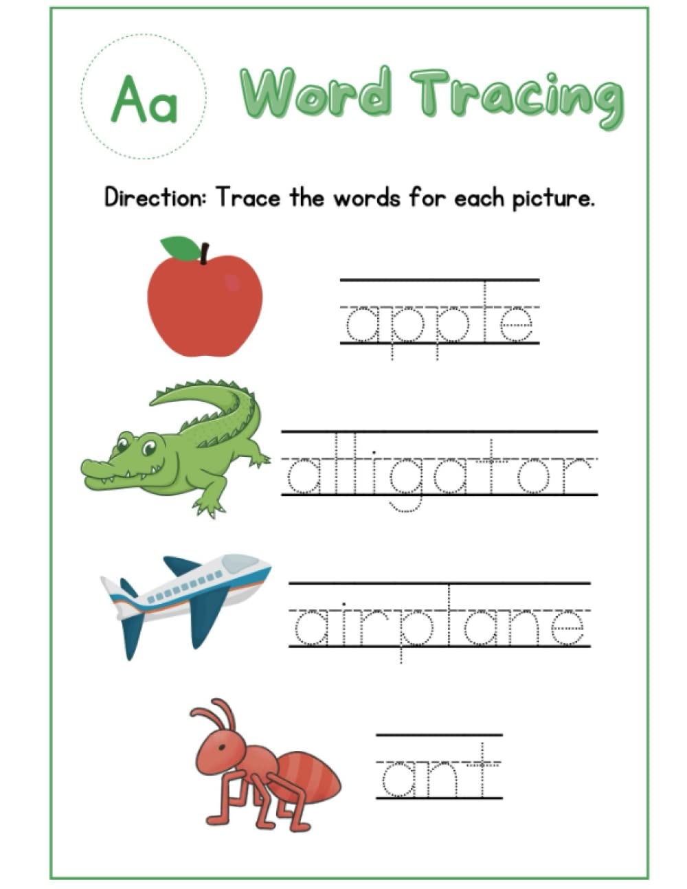 Colorful Word Tracing Worksheet Letter Tracing Word Tracing Worksheet Ding Jack Luo Laura Ding Andrew Amazon se Books