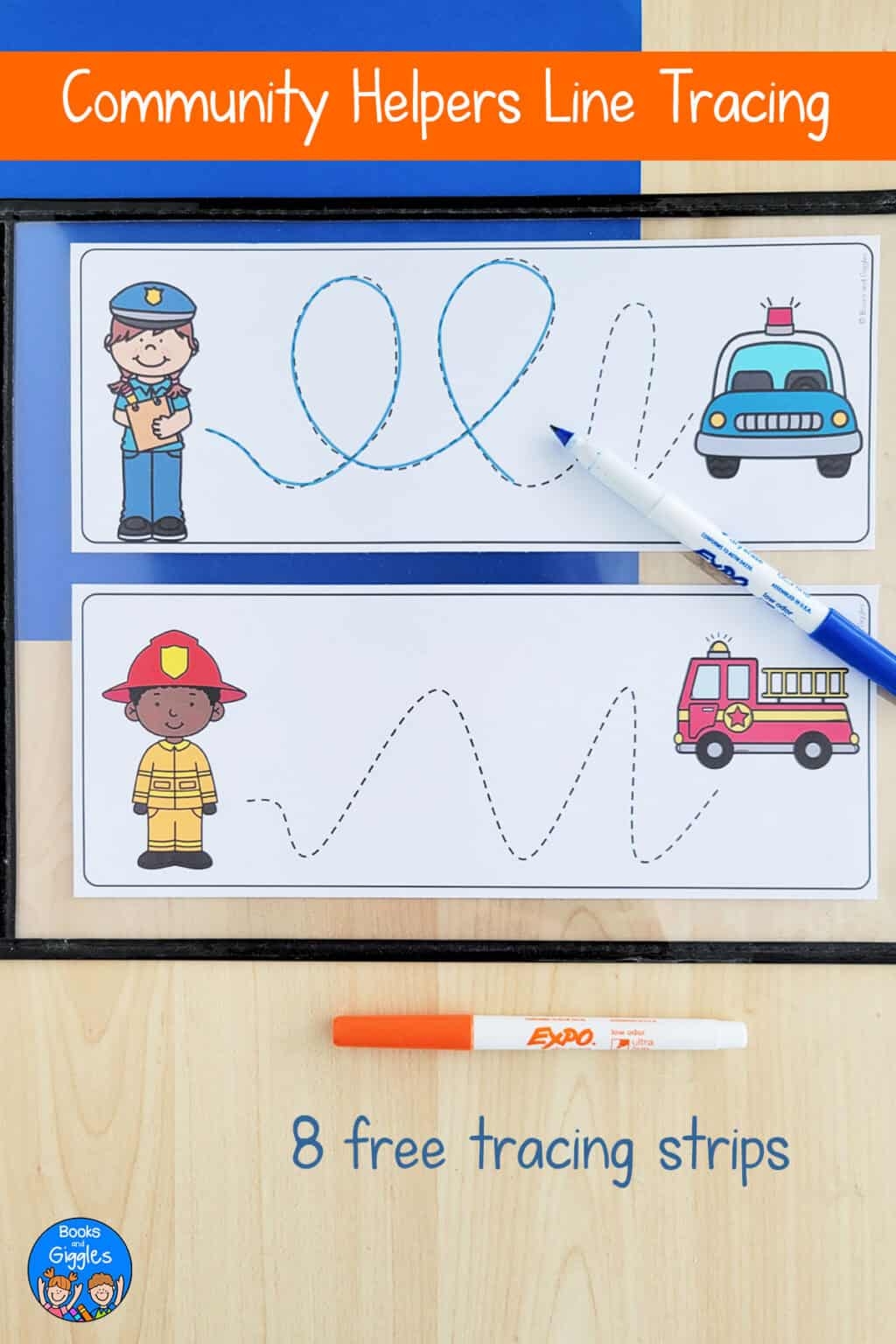Community Helpers Line Tracing Strips