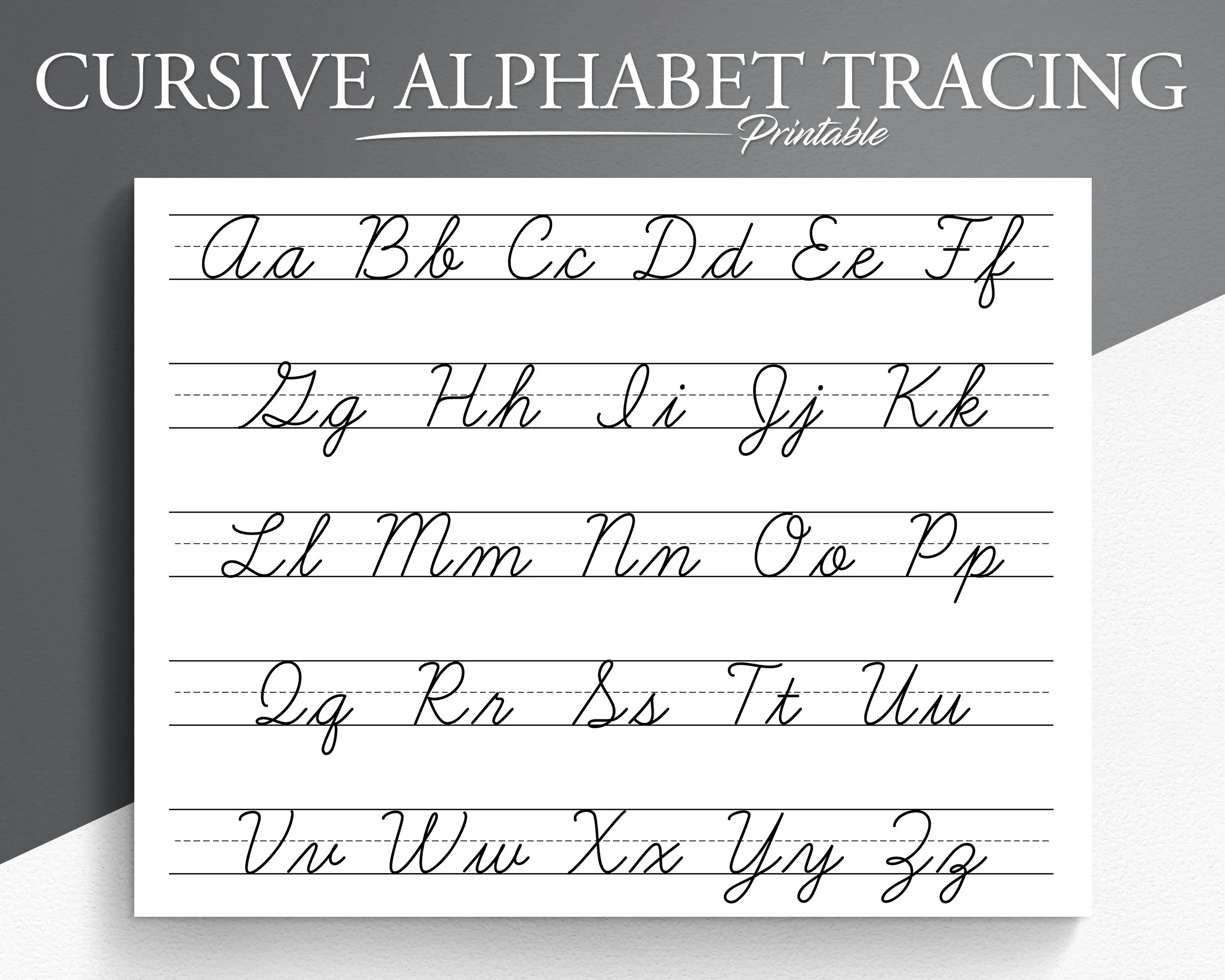 Cursive Alphabet Tracing Worksheet Printable Trace The Cursive 