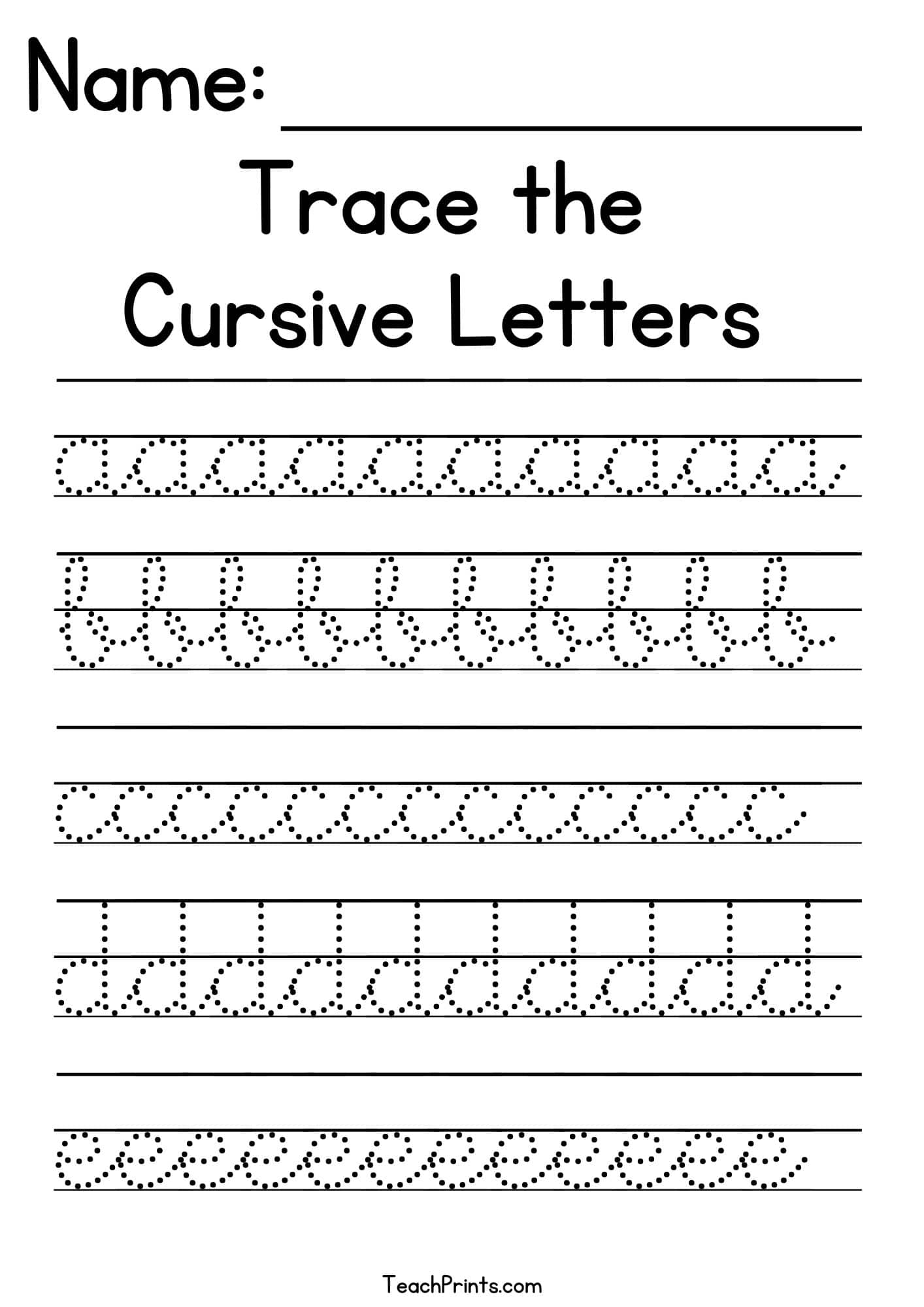 Tracing Letters Handwriting Worksheets