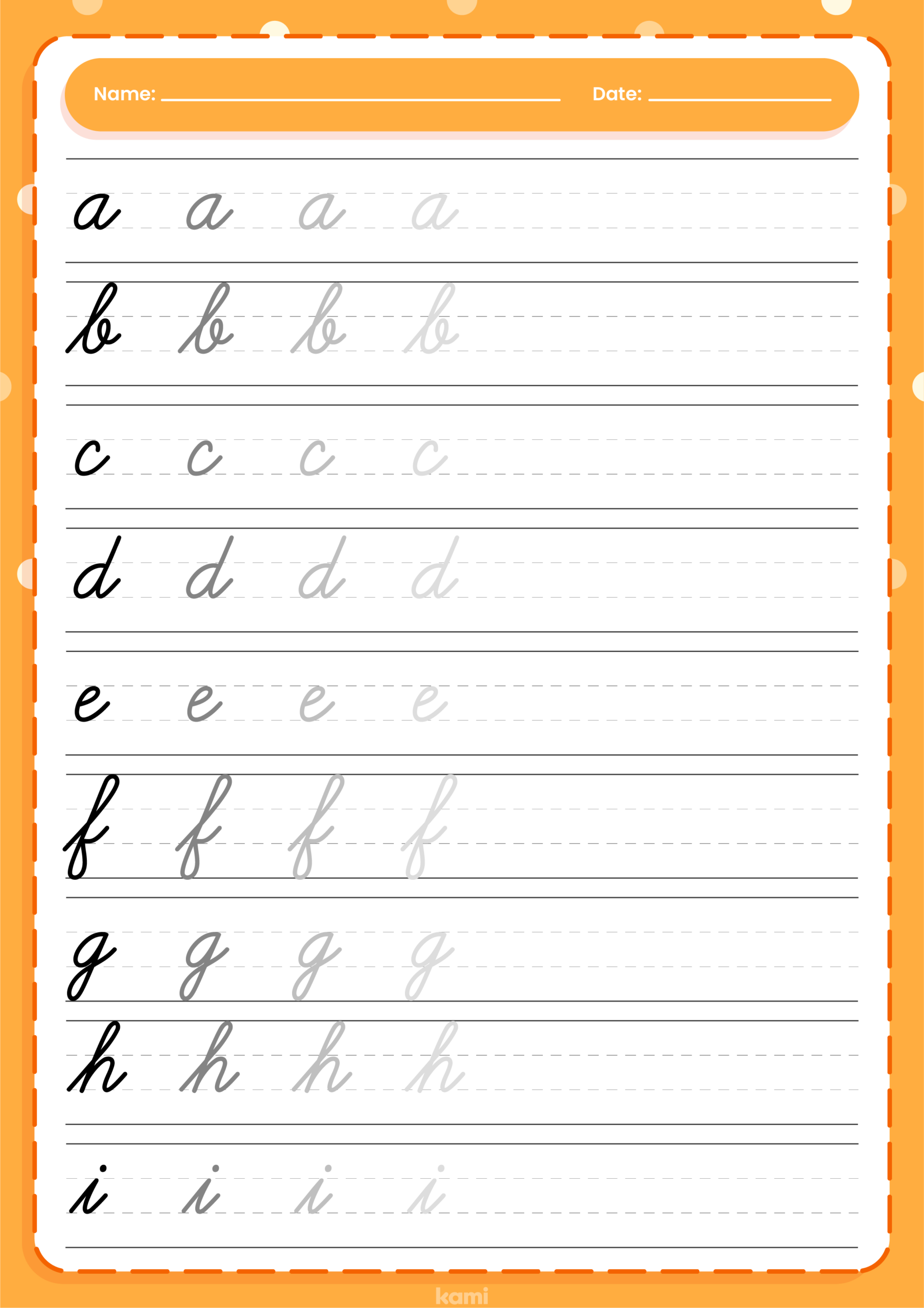 Create Cursive Tracing Worksheets