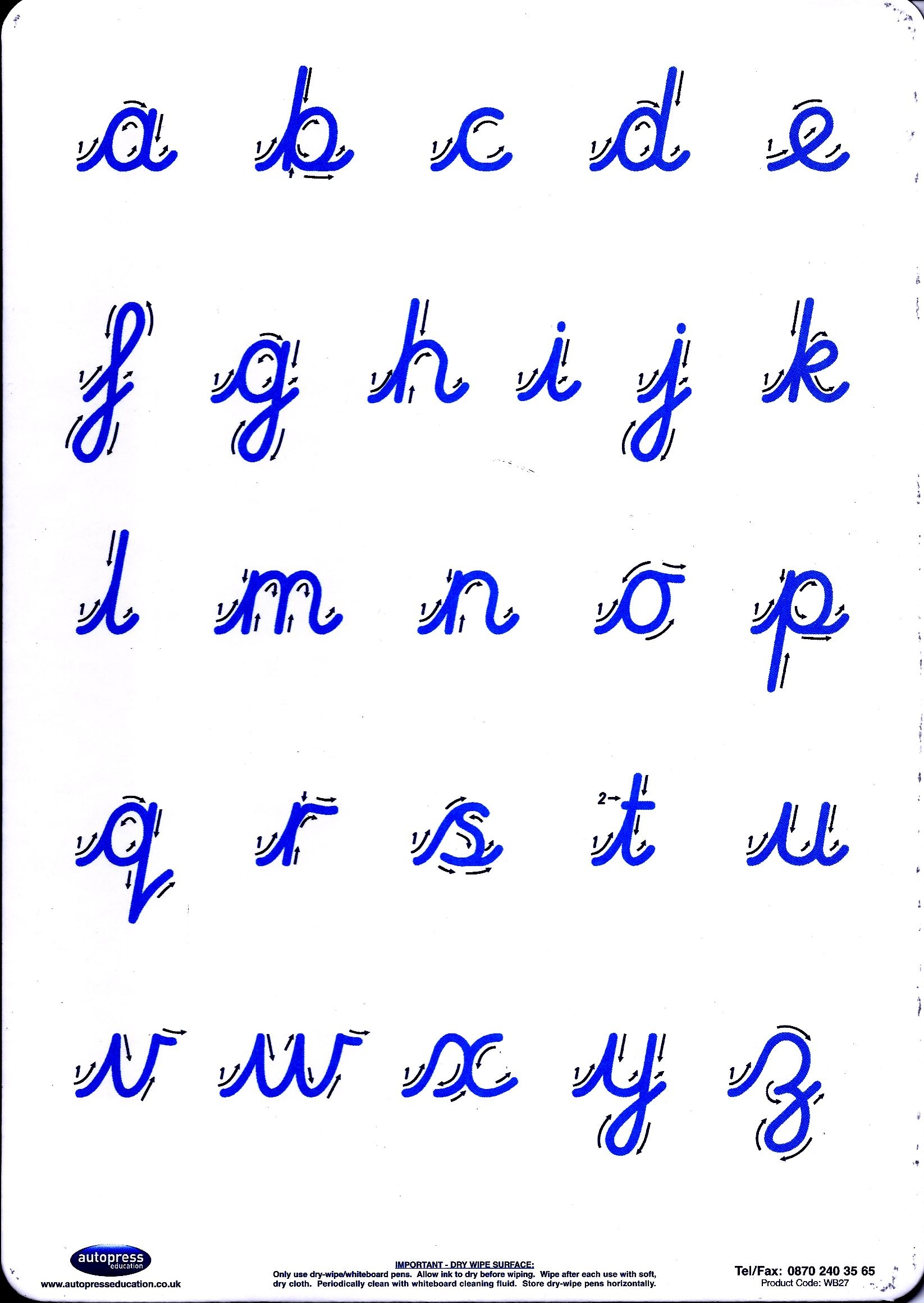 Cursive Letter Formation Practice Board Partners In Education