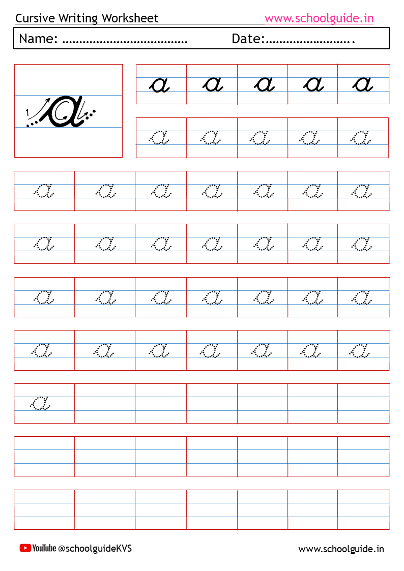 Alphabet Cursive Tracing Worksheets Pdf