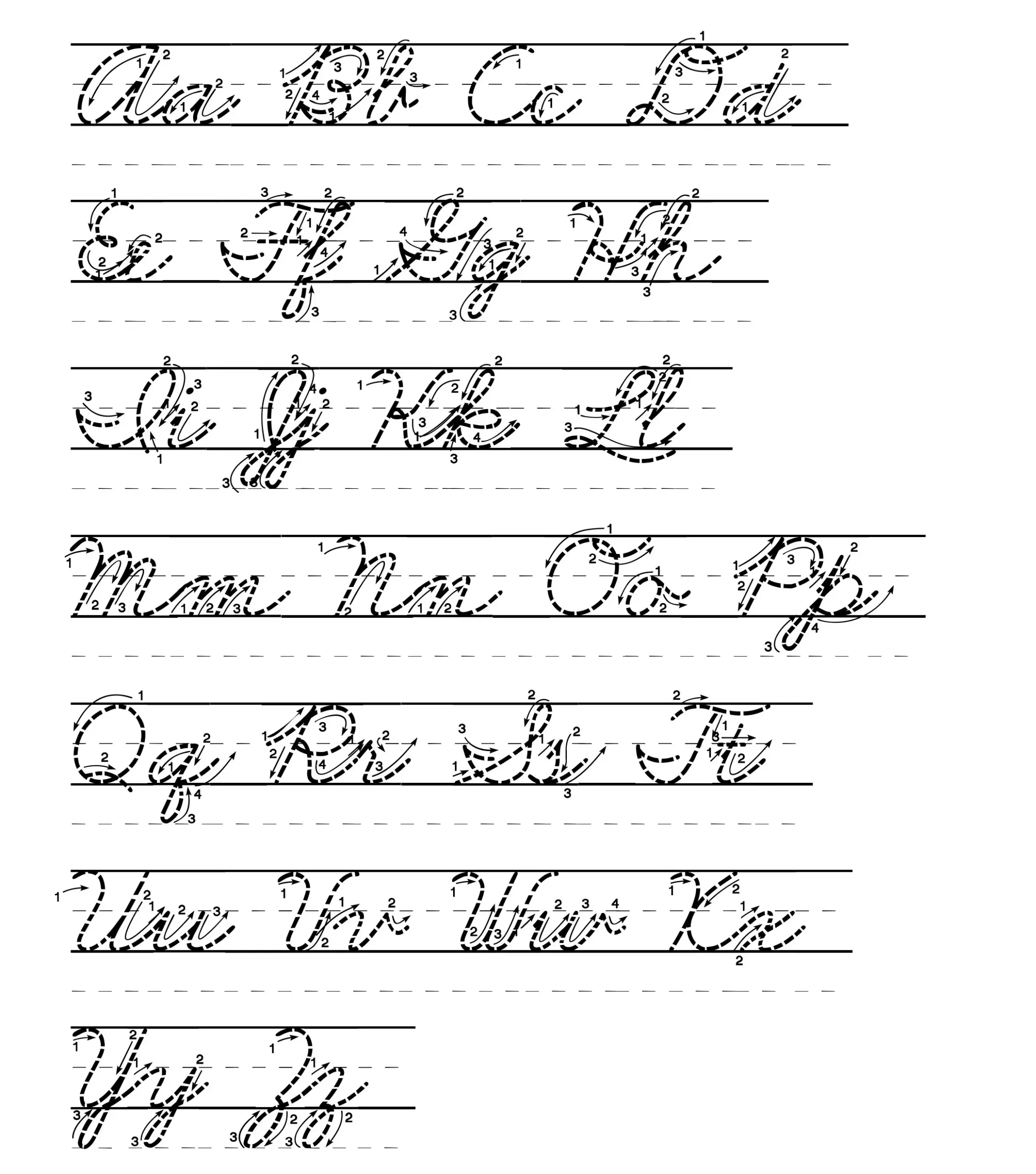 Cursive Writing Practice Tracing Pages Printable Cursive Letter 