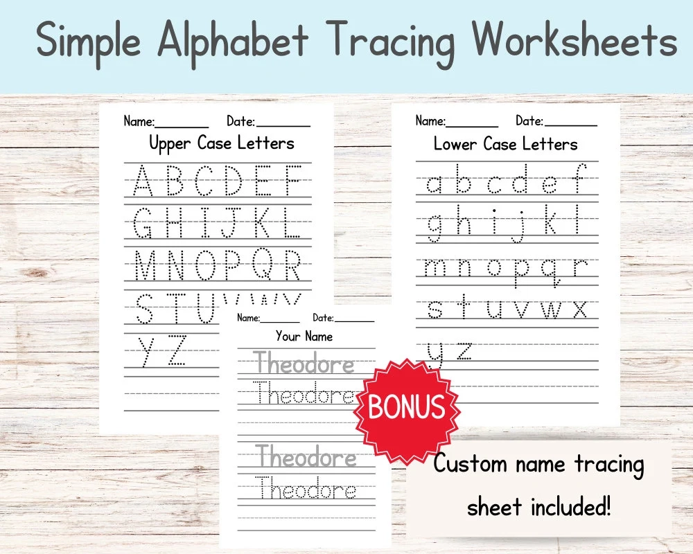 Custom Alphabet Tracing Sheet For Kindergarten And Preschool 
