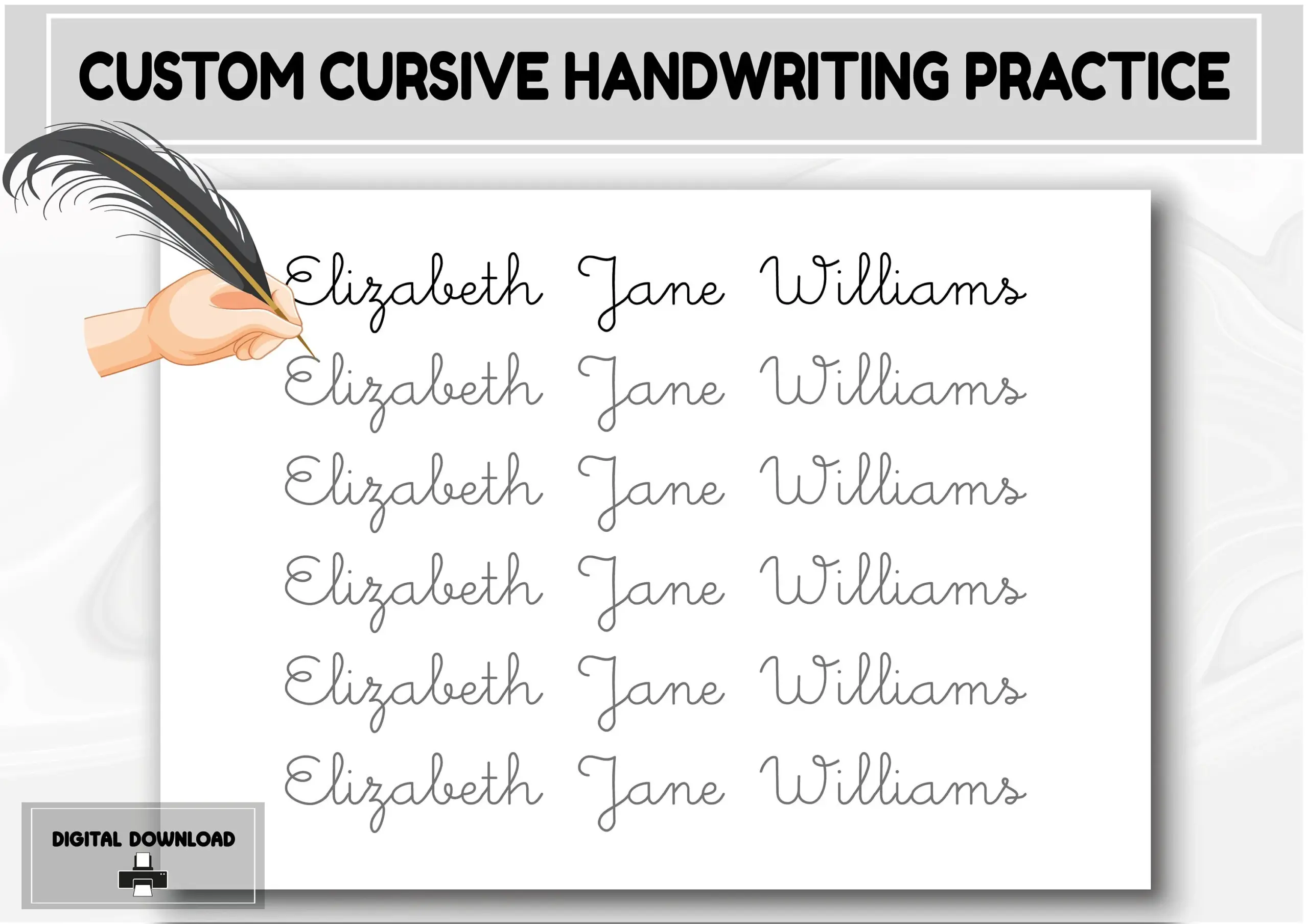Custom Cursive Name Tracing Worksheet Handwriting Practice 