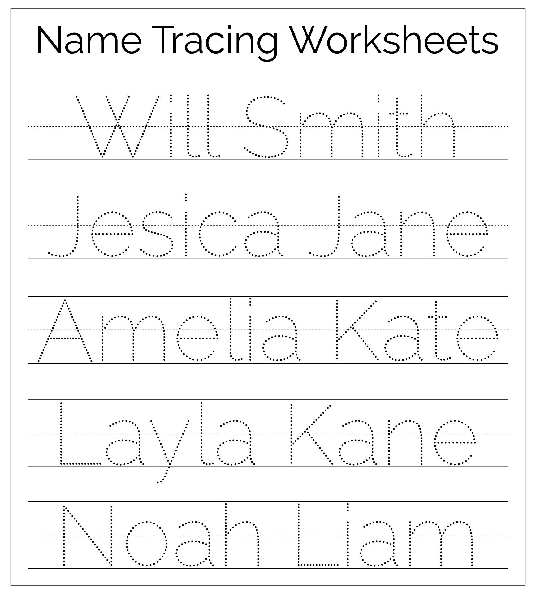 Custom Full Name Tracing Worksheet I Can Write My Name Activity 