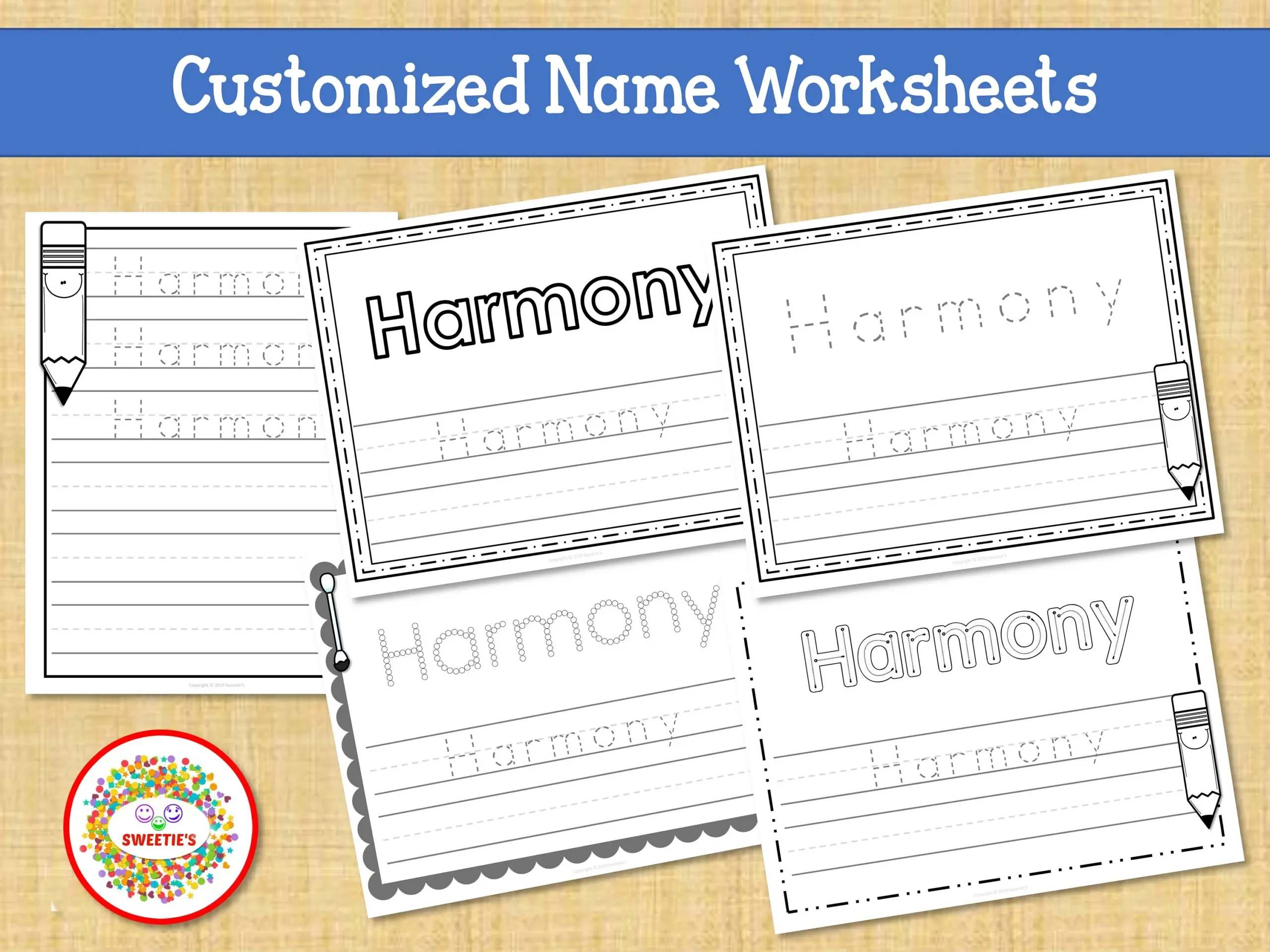 Custom Name Tracing Worksheet Learn To Write digital Download 