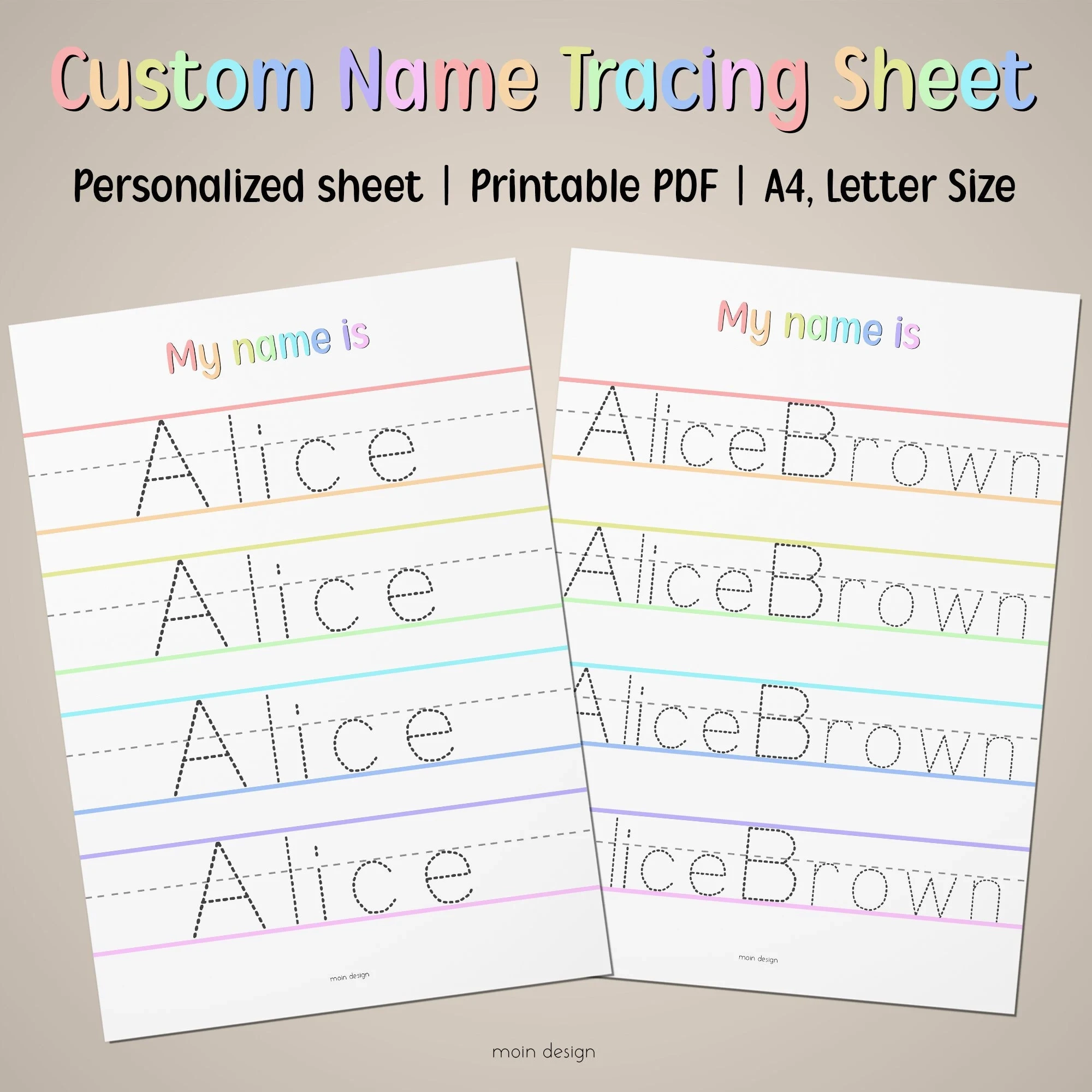 Large Print Name Tracing Worksheet