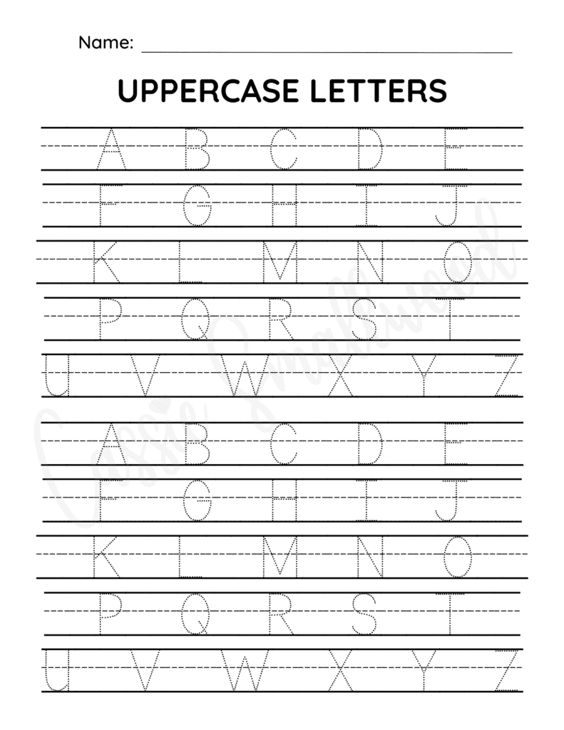 A To Z Tracing Worksheets