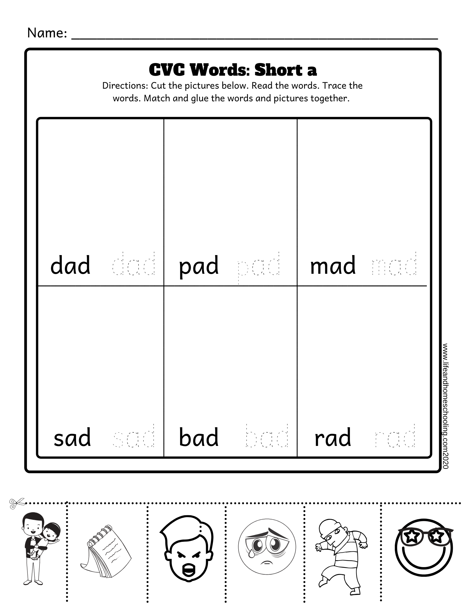 Cvc Tracing Worksheets