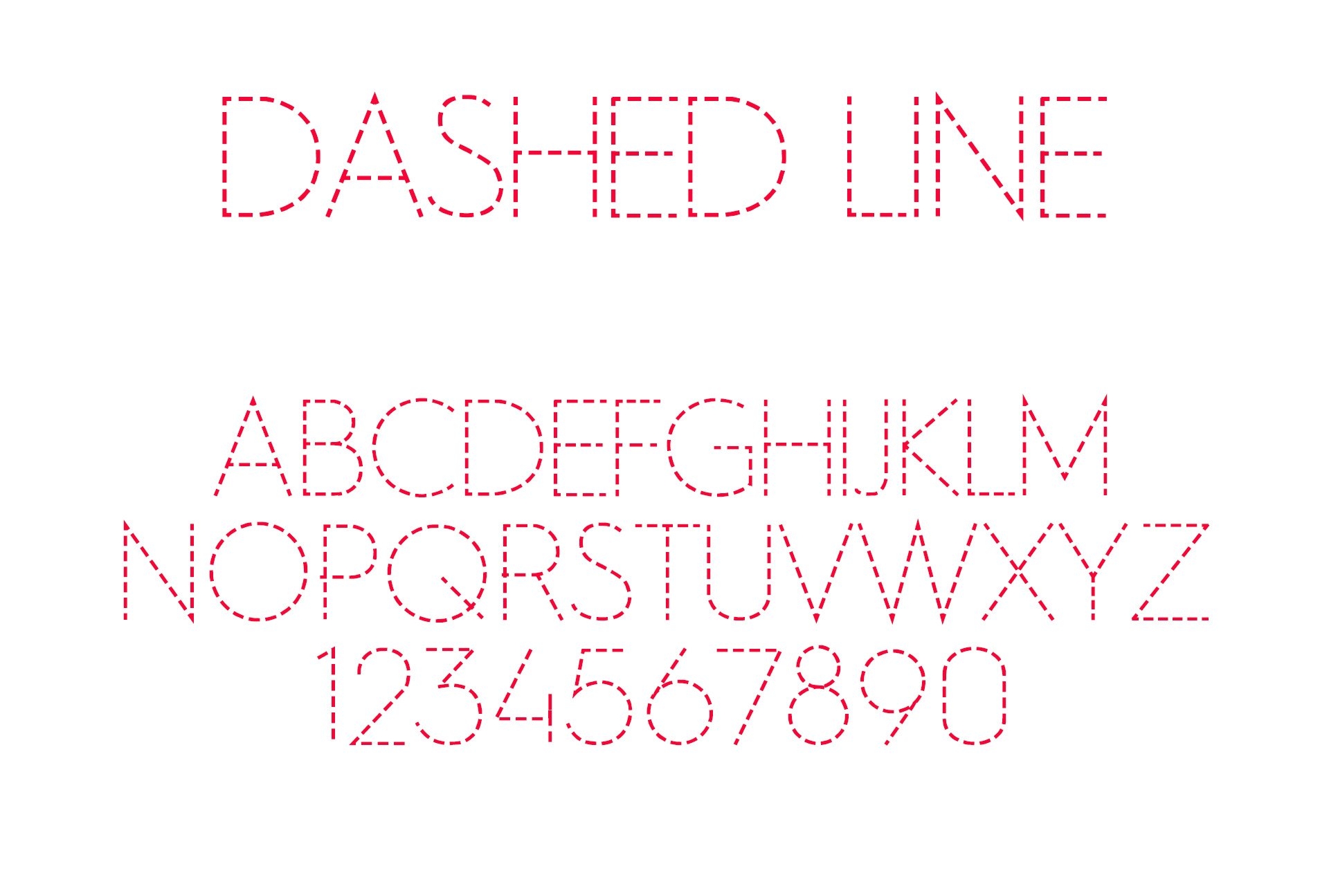 Dotted Line Font For Tracing