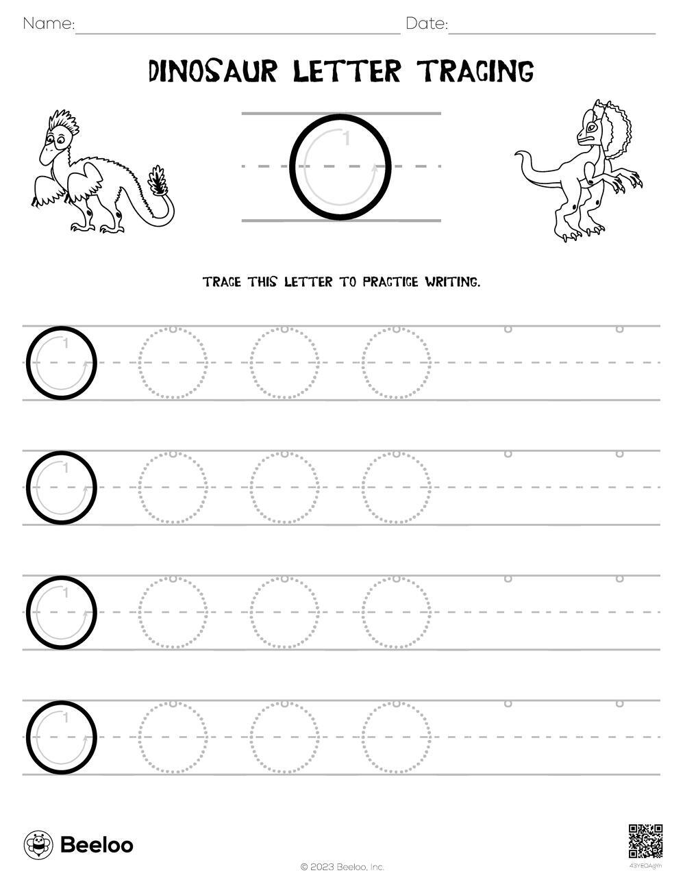 Dinosaur Letter Tracing Beeloo Printable Crafts And Activities 