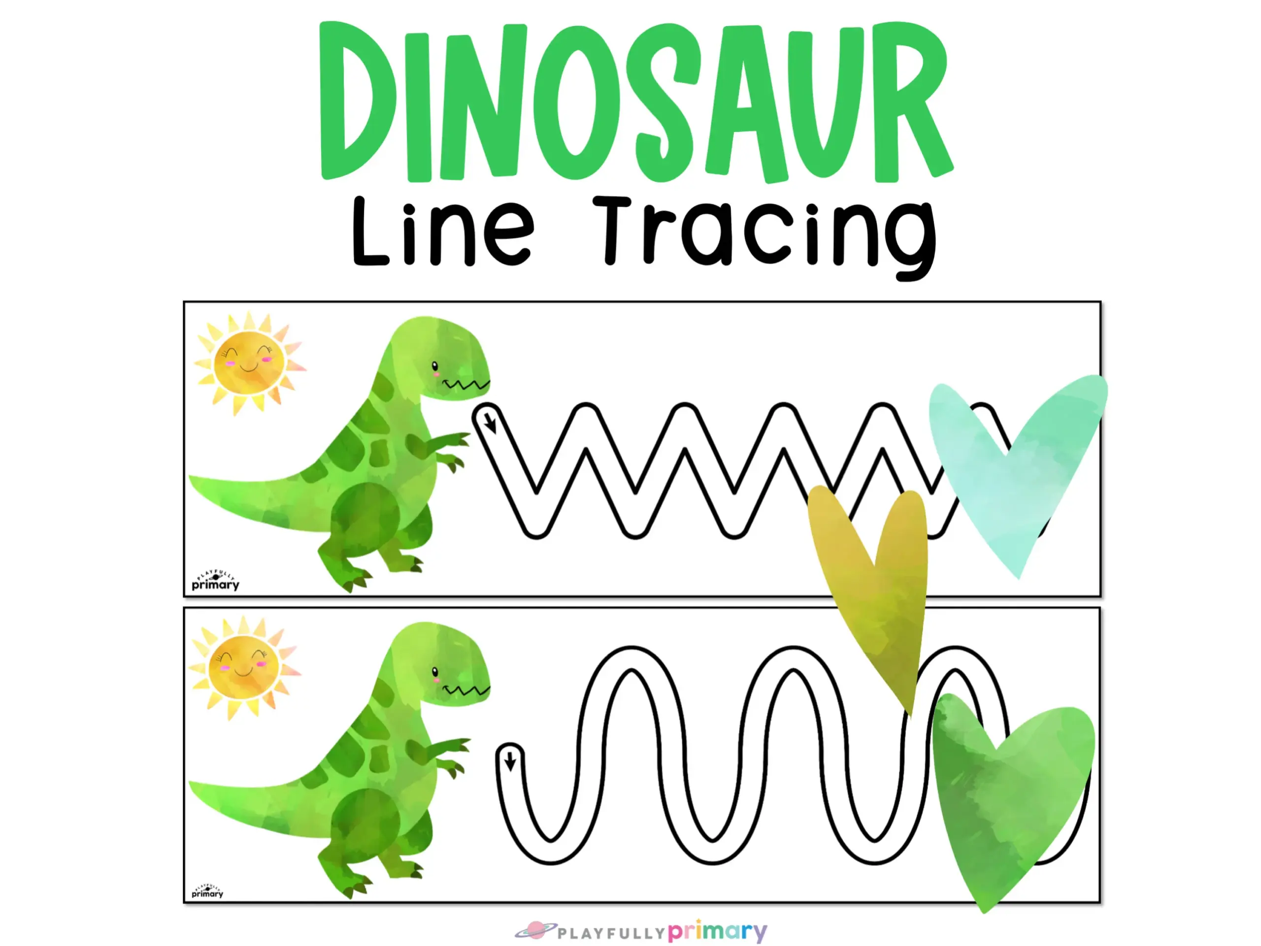 Dinosaur Line Tracing Preschool Printable Prewriting Fine Motor 
