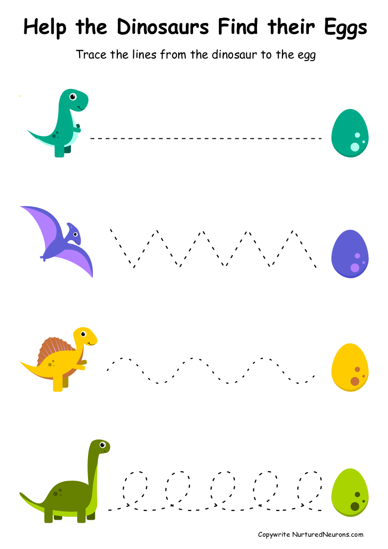 Dinosaur Tracing Lines