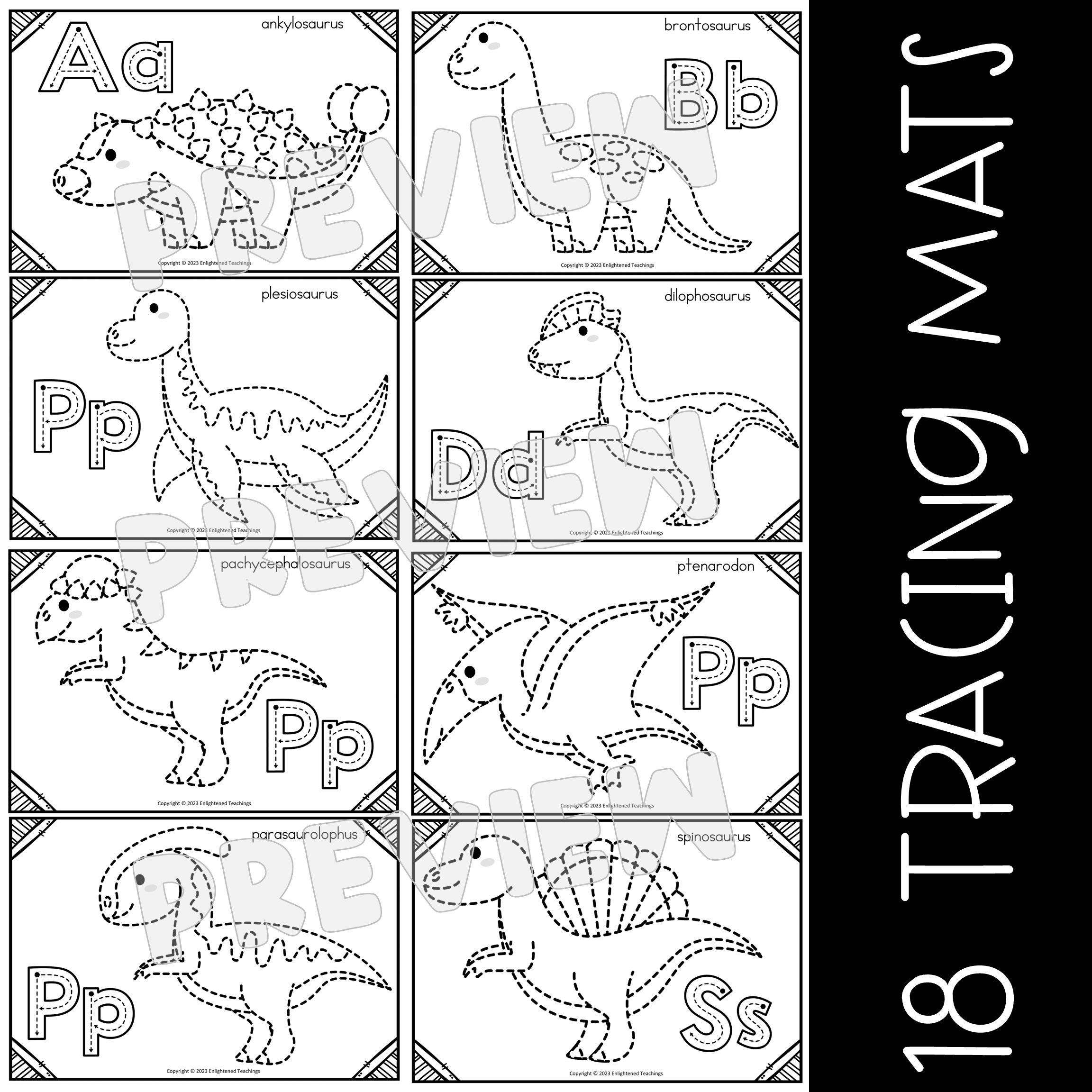 Dinosaurs Tracing Worksheets Fine Motor Activity Dinosaur Tracing 