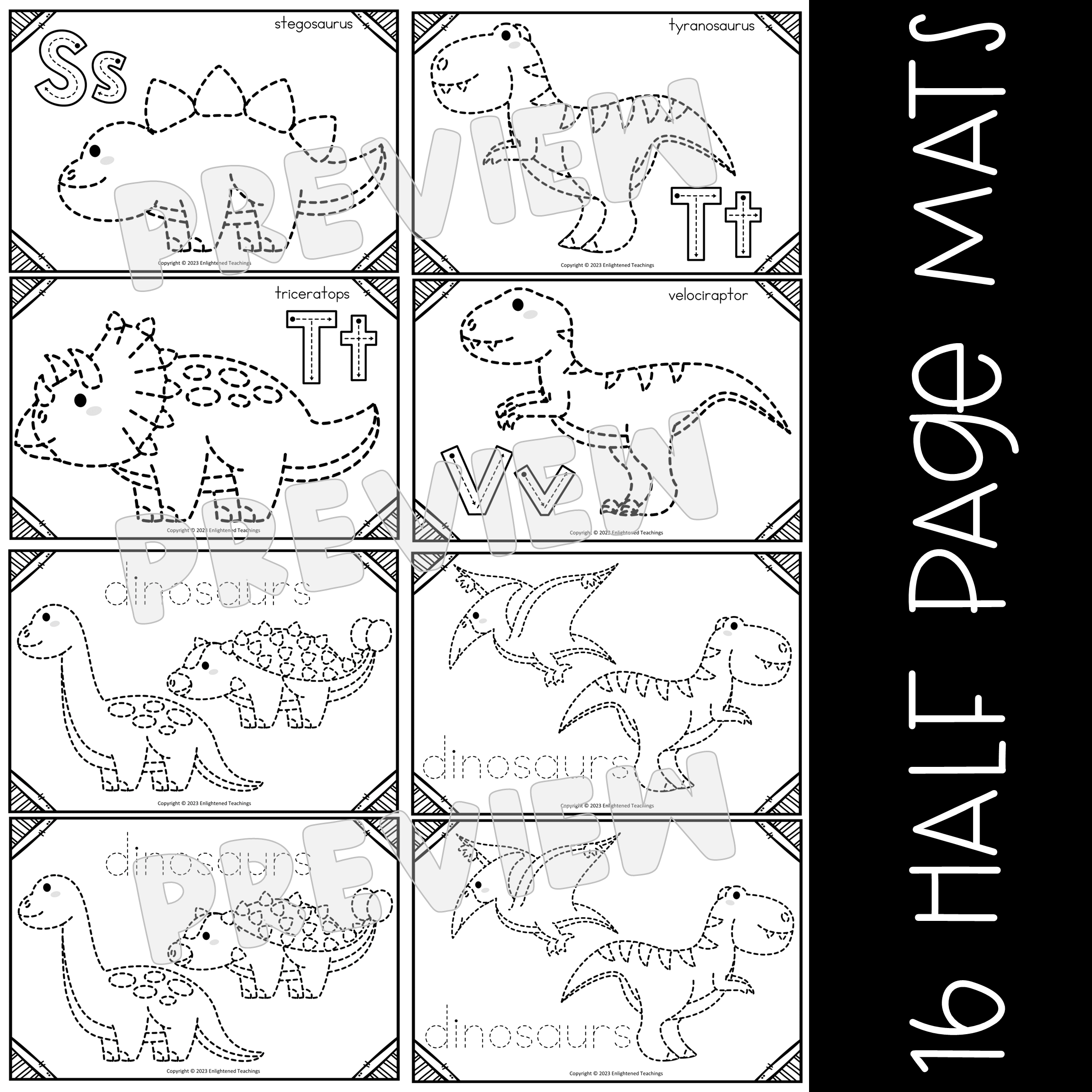 Dinosaurs Tracing Worksheets Fine Motor Activity Dinosaur Tracing 