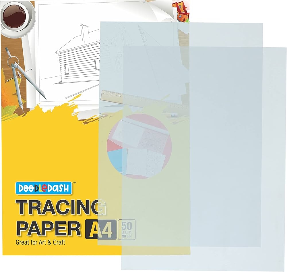 DoodleDash Tracing Paper A4 Paper Size 8 3 X 11 7 Inches 90GSM Acid Free Recyclable Translucent For Sketching With Pencils Pens Printer 