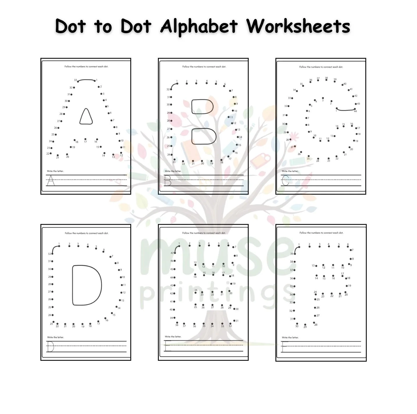 Dot To Dot Alphabet Worksheets Preschool Tracing And Letter 