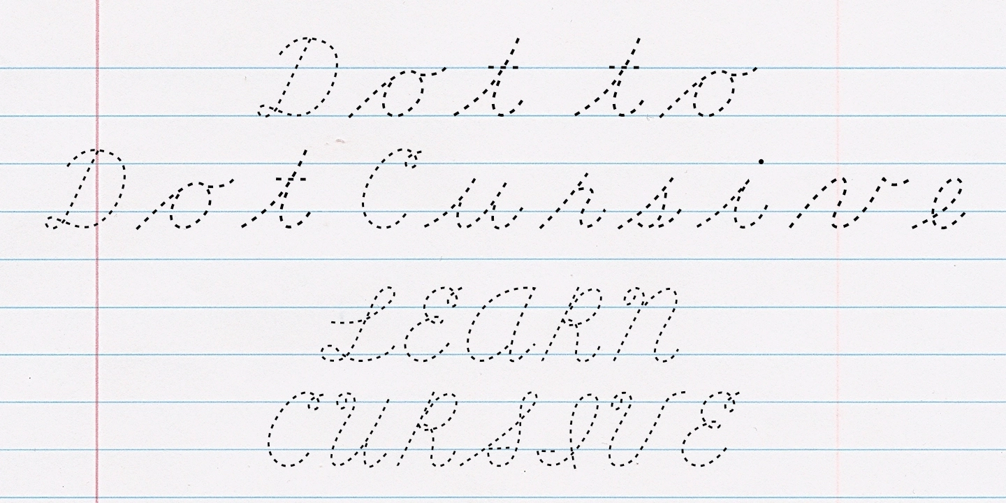 Dot To Dot Cursive Font