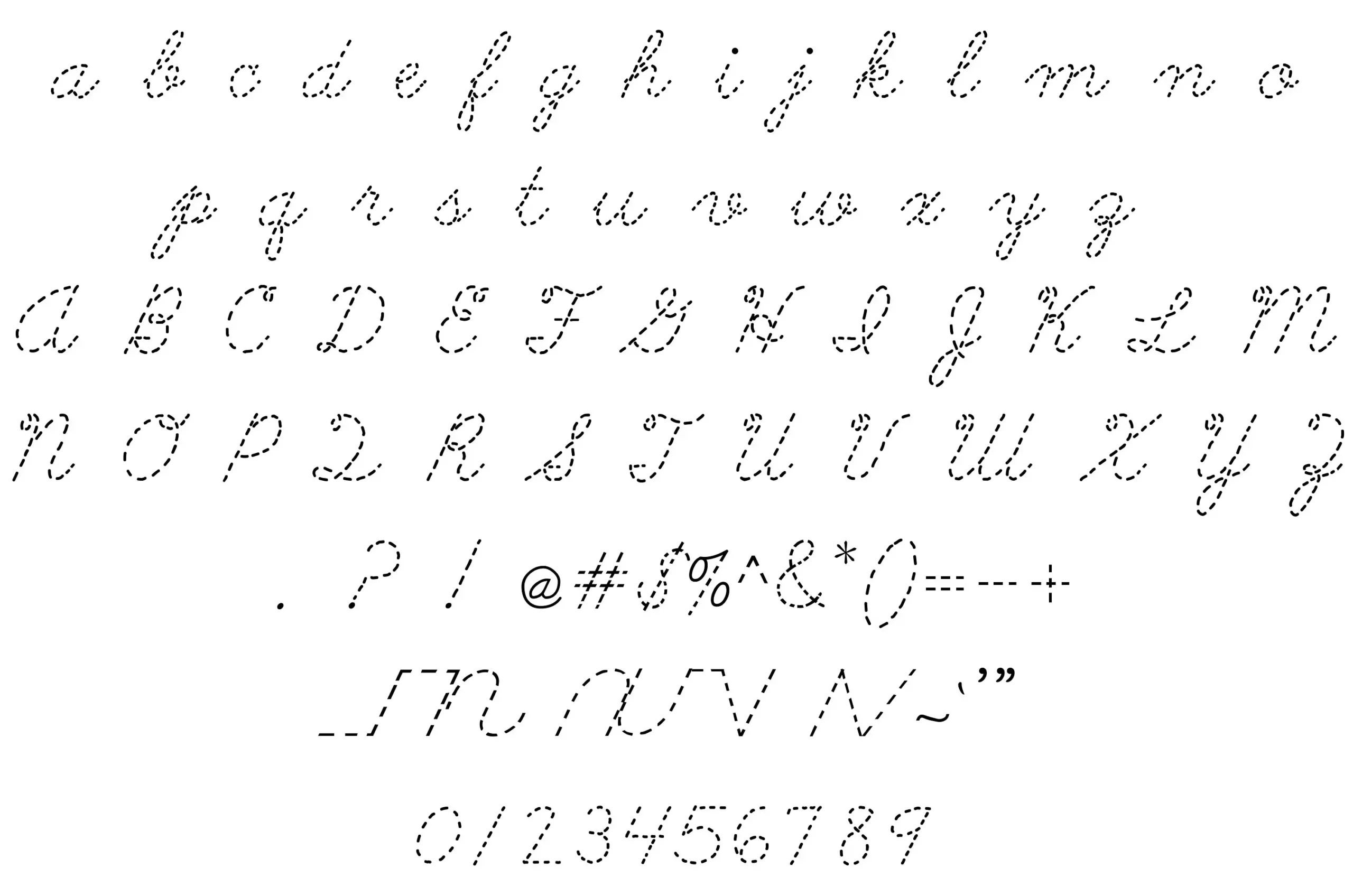 Dotted Cursive Font Cursive Handwriting Practice Font SVG Cursive 