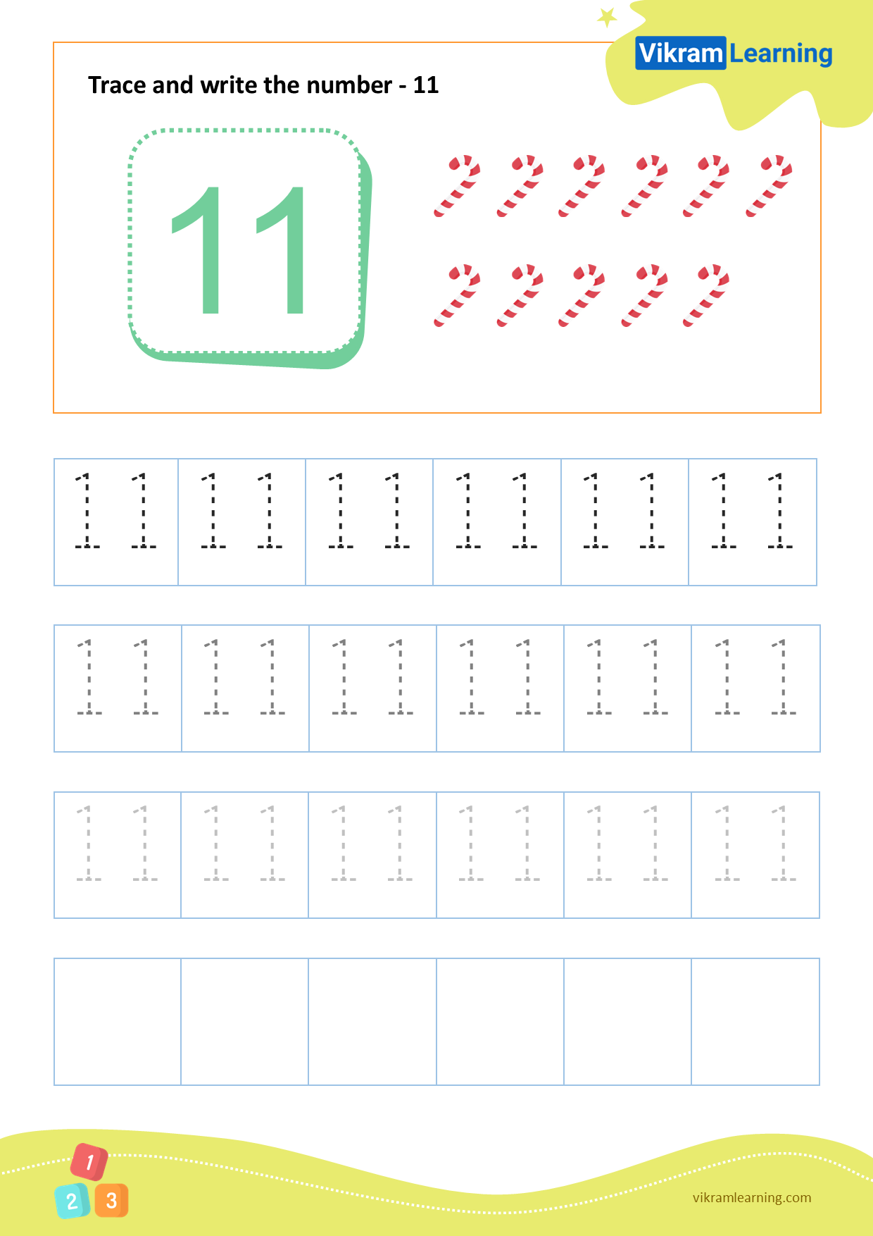 Download Trace And Write The Number 11 Worksheets 
