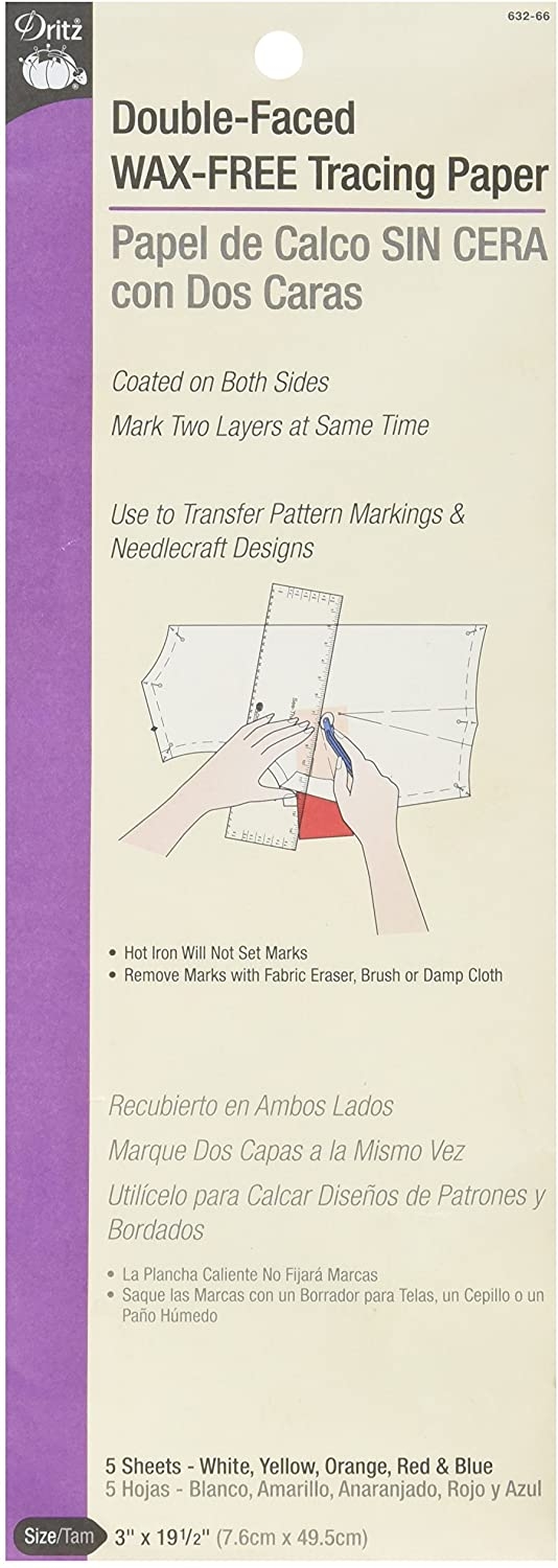 Dritz Double Faced Wax Free Tracing Paper
