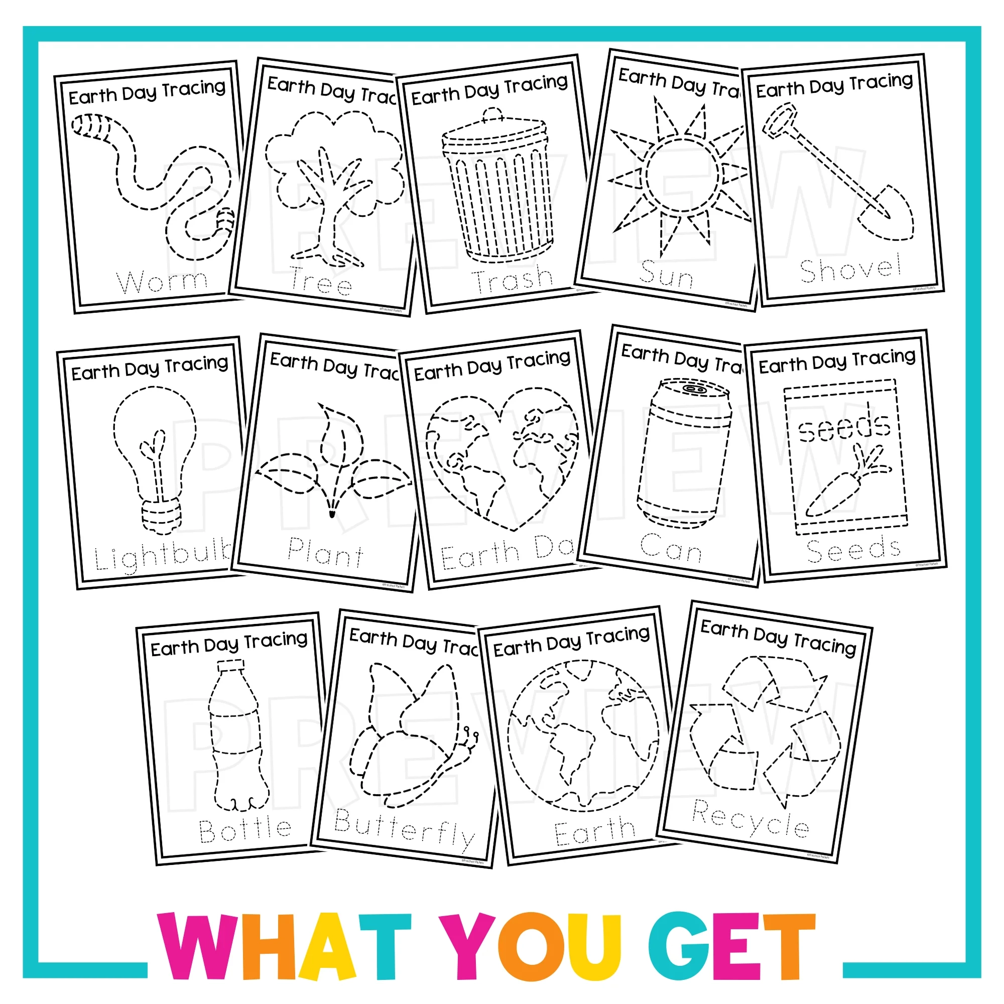 Earth Day Tracing Worksheets For Preschool PreK And Kindergarten 
