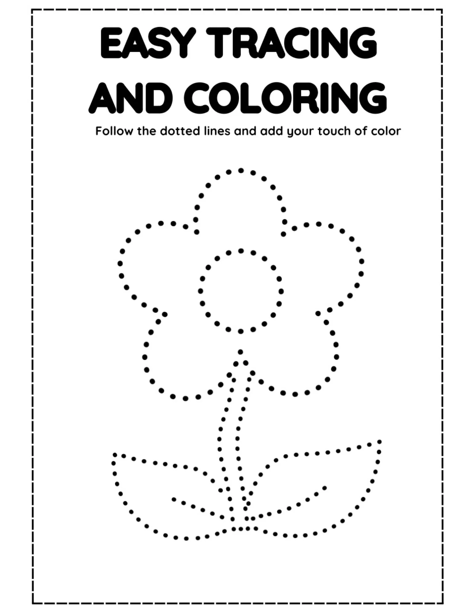 Easy Trace And Color Preschool Worksheets Follow The Dotted Lines 