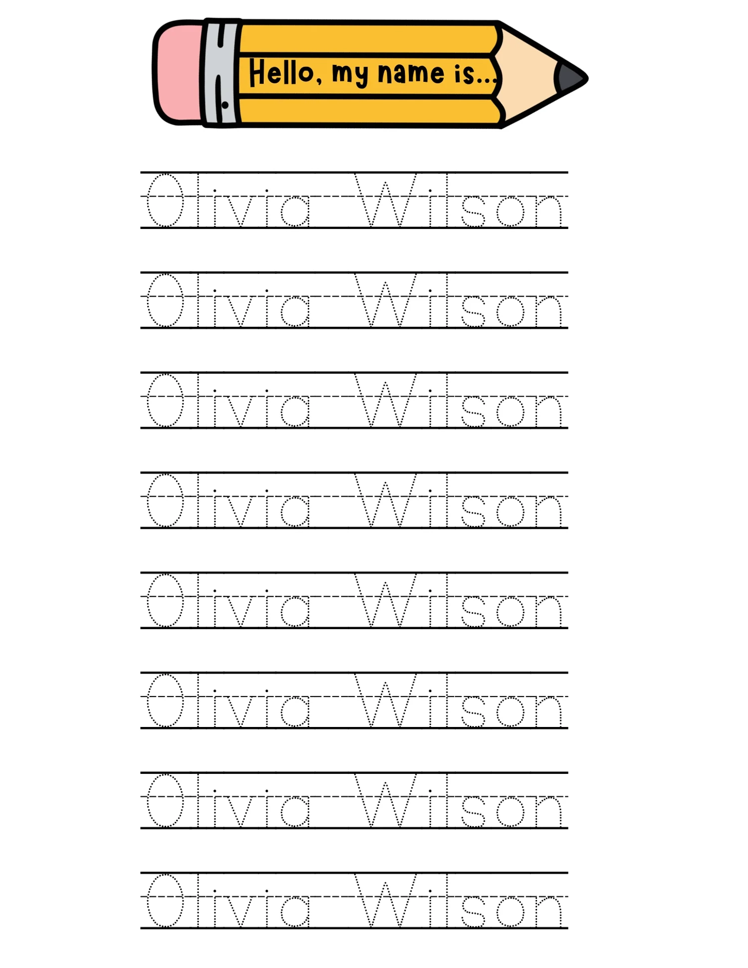 Tracing Worksheets Editable