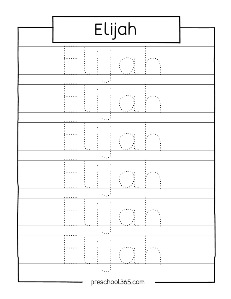 Elijah Alexander Malik Ajani Hannah Selena Saliha Preschool Name 