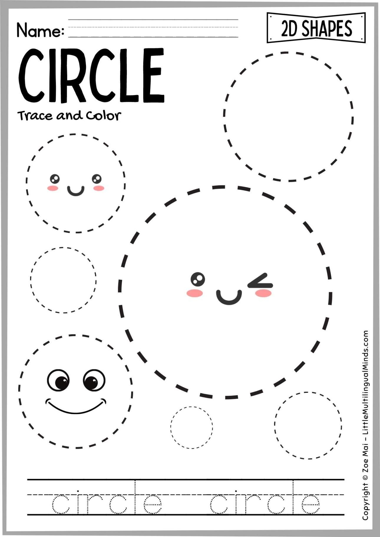 Free Printable Circle Tracing Worksheets