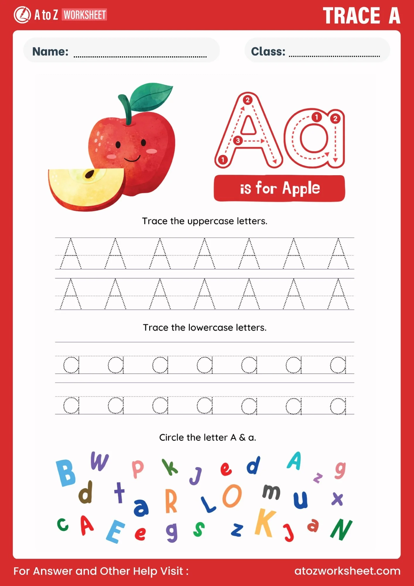 English Alphabet Tracing Worksheet PDF A To Z Worksheet Store