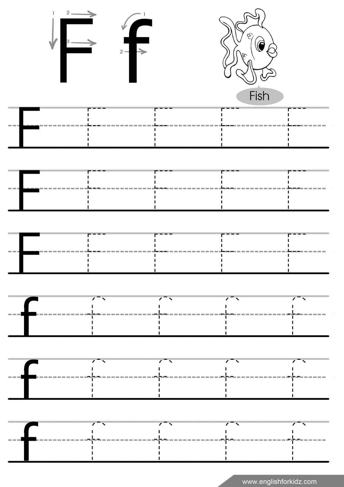 F Tracing Worksheet